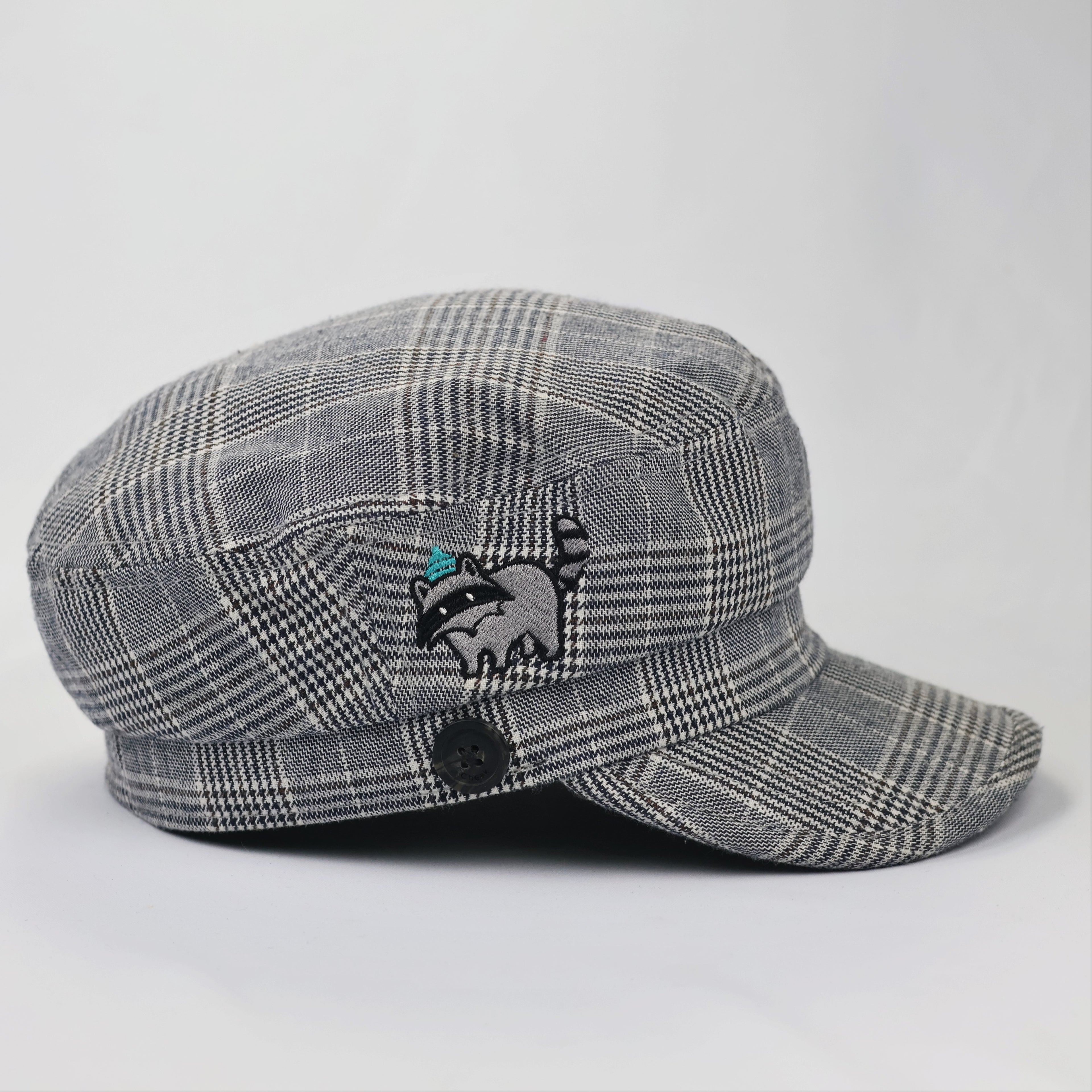 Grey Plaid Newsboy Hat