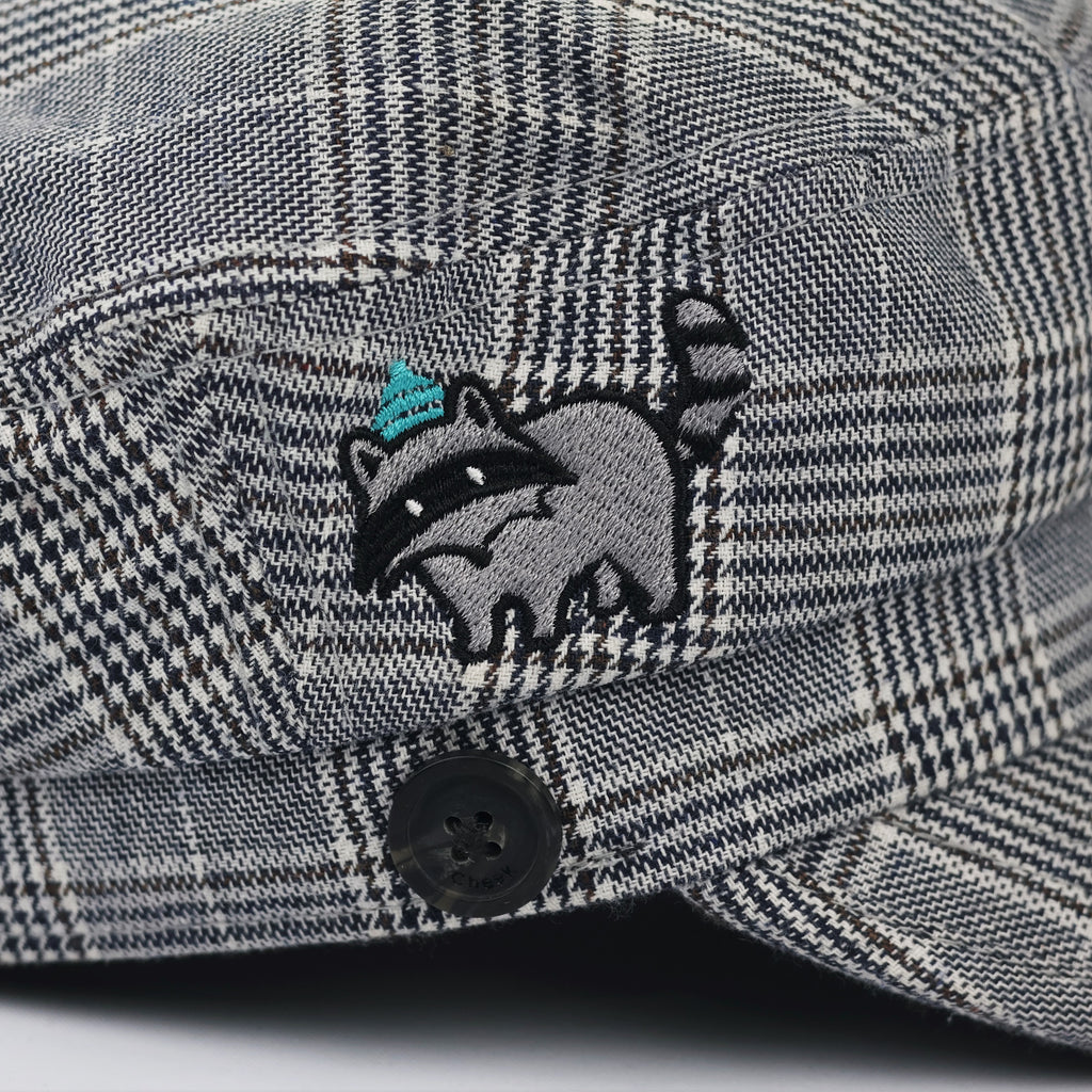 Grey Plaid Newsboy Hat