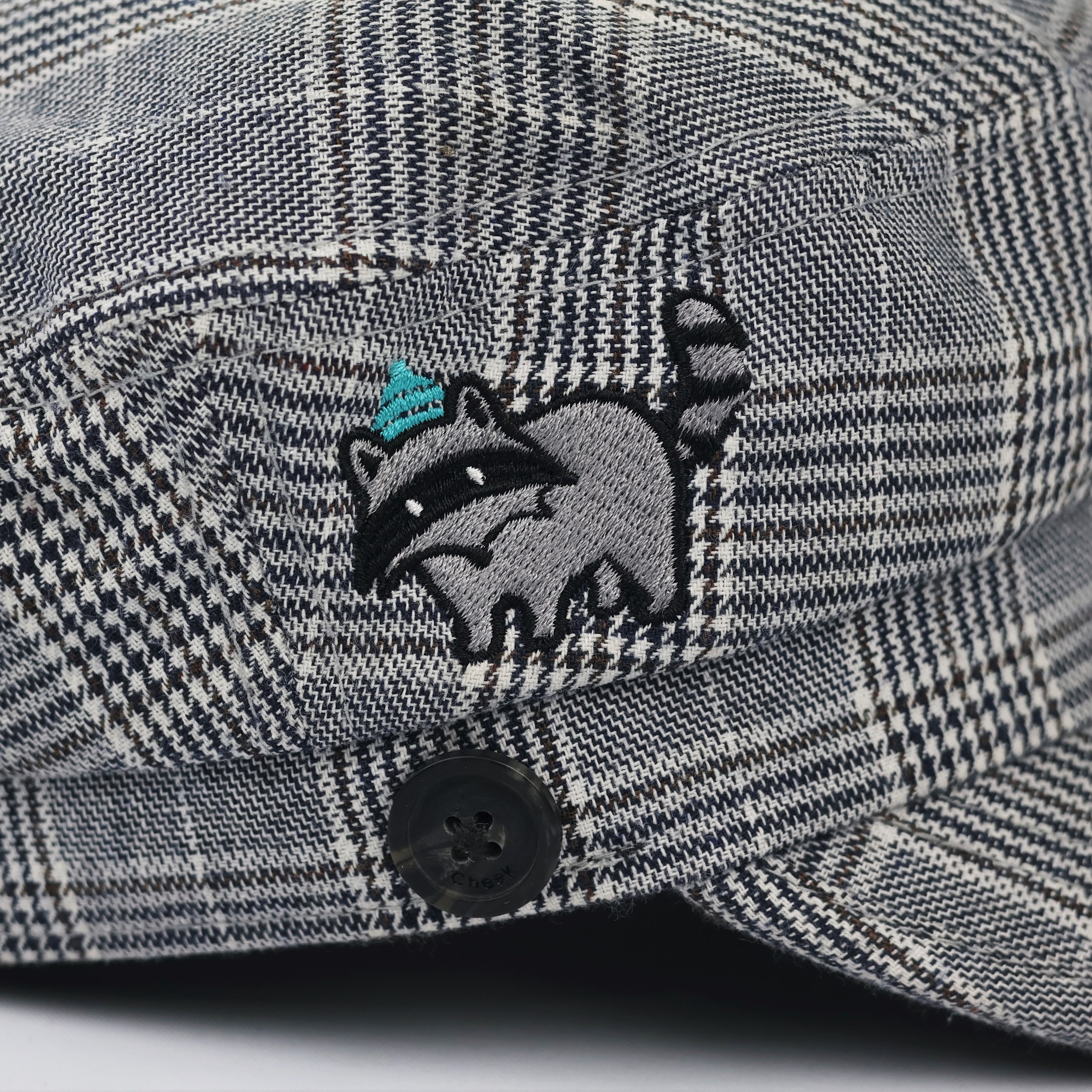 Grey Plaid Newsboy Hat
