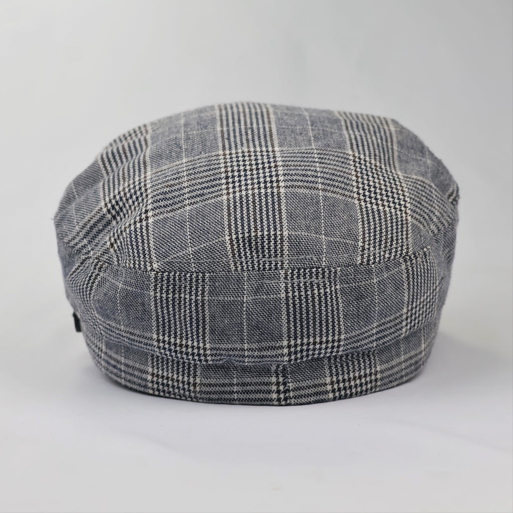 Grey Plaid Newsboy Hat