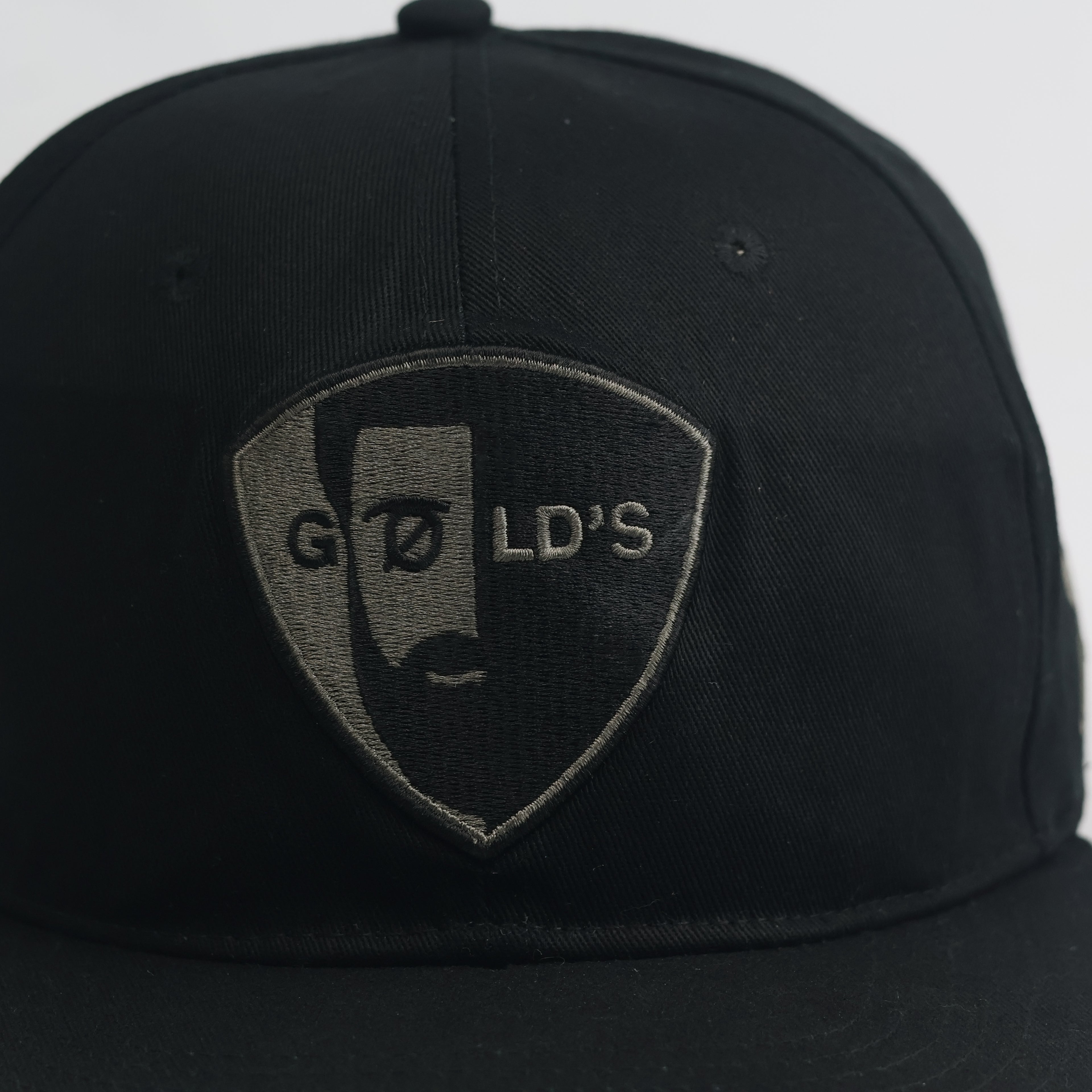 Gold's Shield Embroidered Black Snapback Hat | Thrifted Streetwear Cap