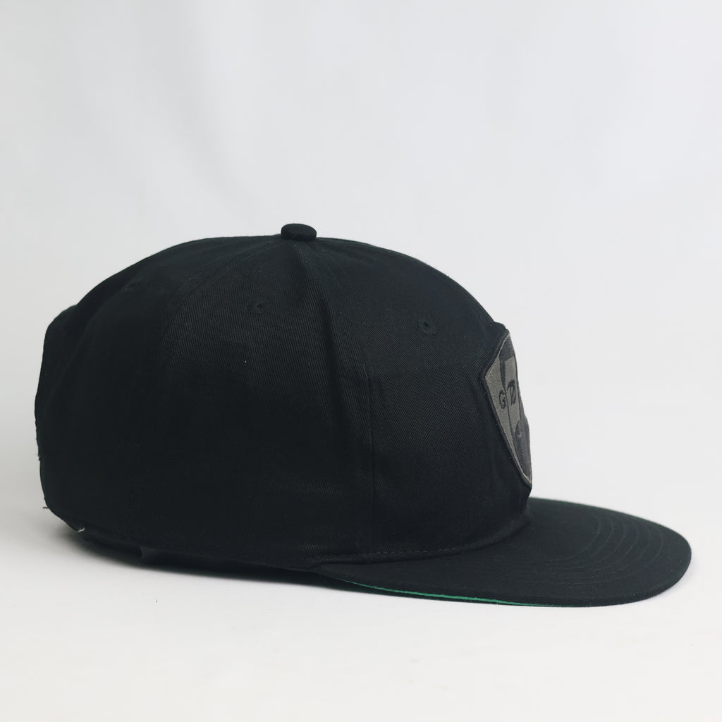 Gold's Shield Embroidered Black Snapback Hat | Thrifted Streetwear Cap