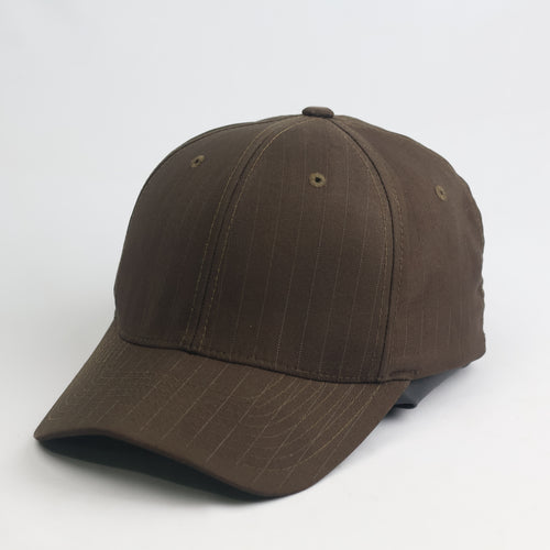 Vintage Yupoong Flexfit Chocolate Brown Pinstriped Fitted Baseball Cap