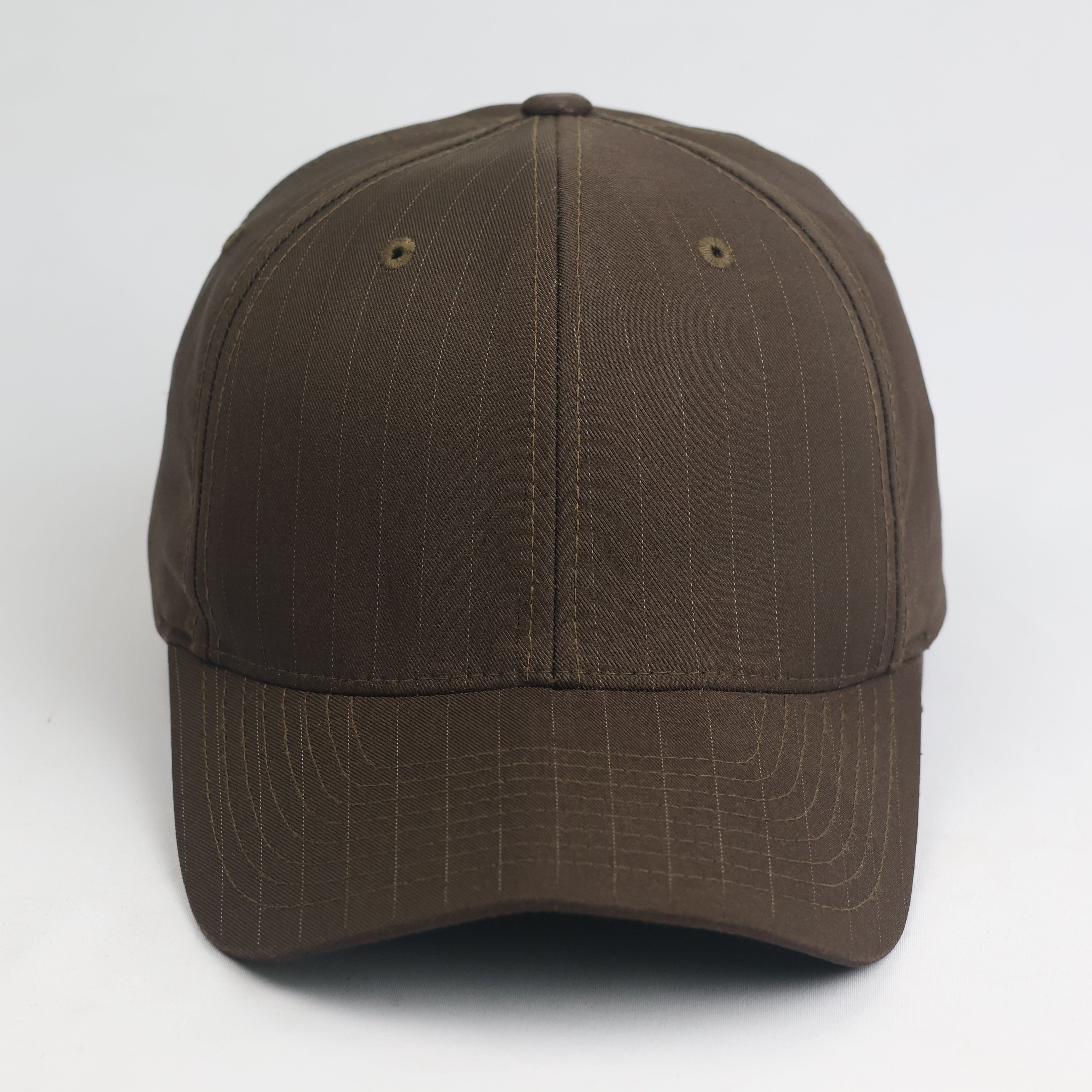 Vintage Yupoong Flexfit Chocolate Brown Pinstriped Fitted Baseball Cap