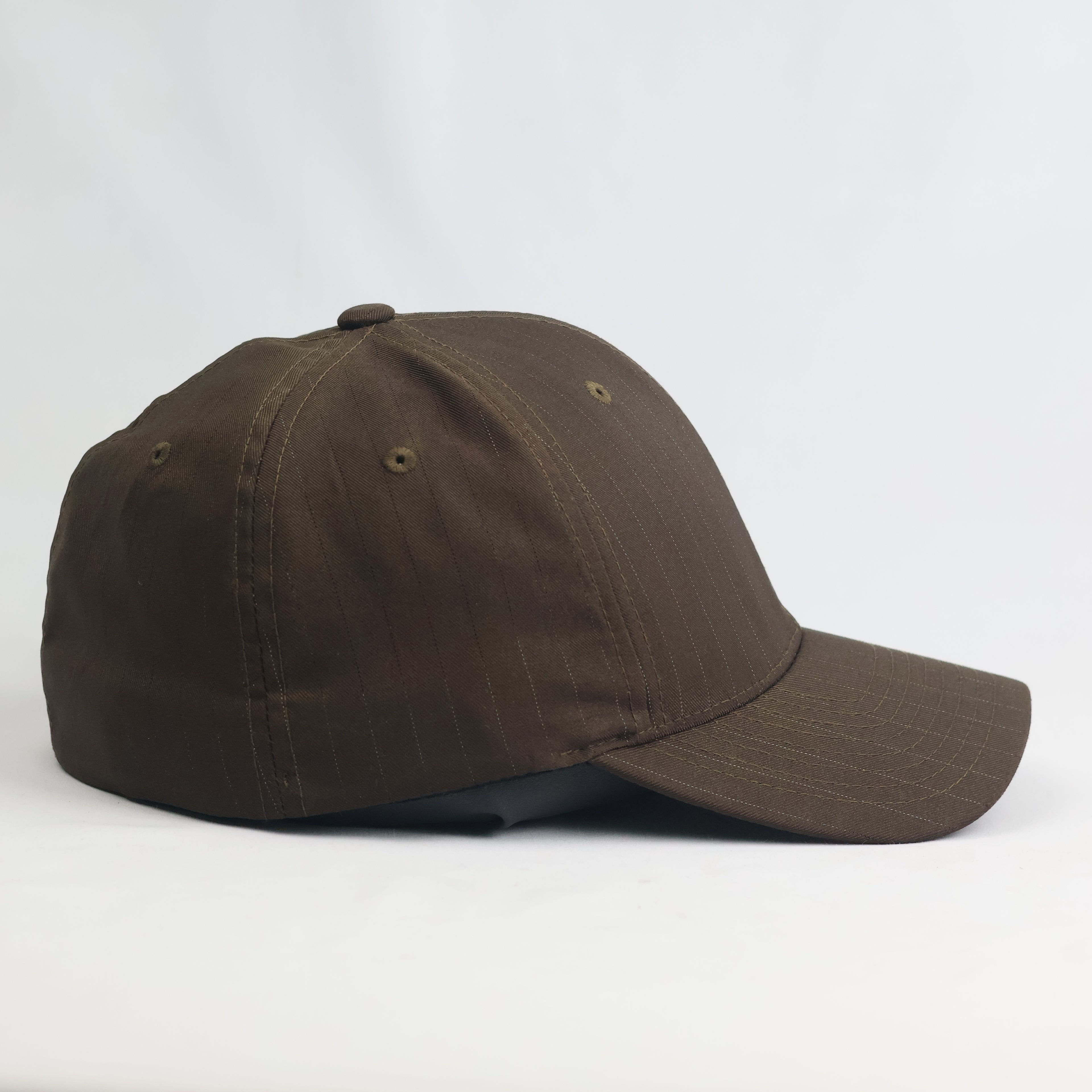 Vintage Yupoong Flexfit Chocolate Brown Pinstriped Fitted Baseball Cap