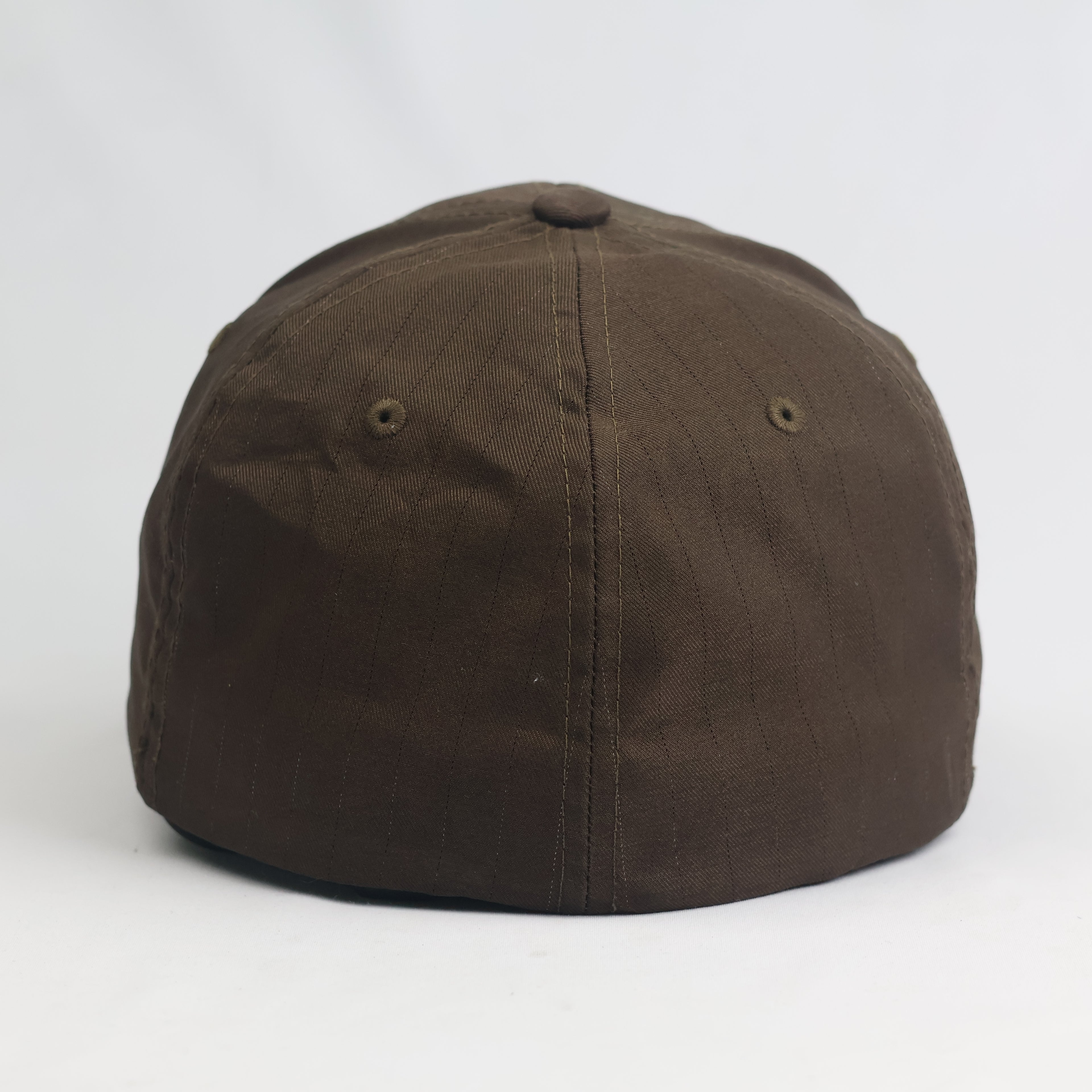Vintage Yupoong Flexfit Chocolate Brown Pinstriped Fitted Baseball Cap