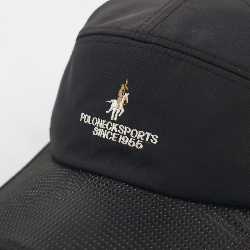 Vintage Poloneck Sports "Since 1955" Trucker Thrifted Cap - Black Technical Mesh