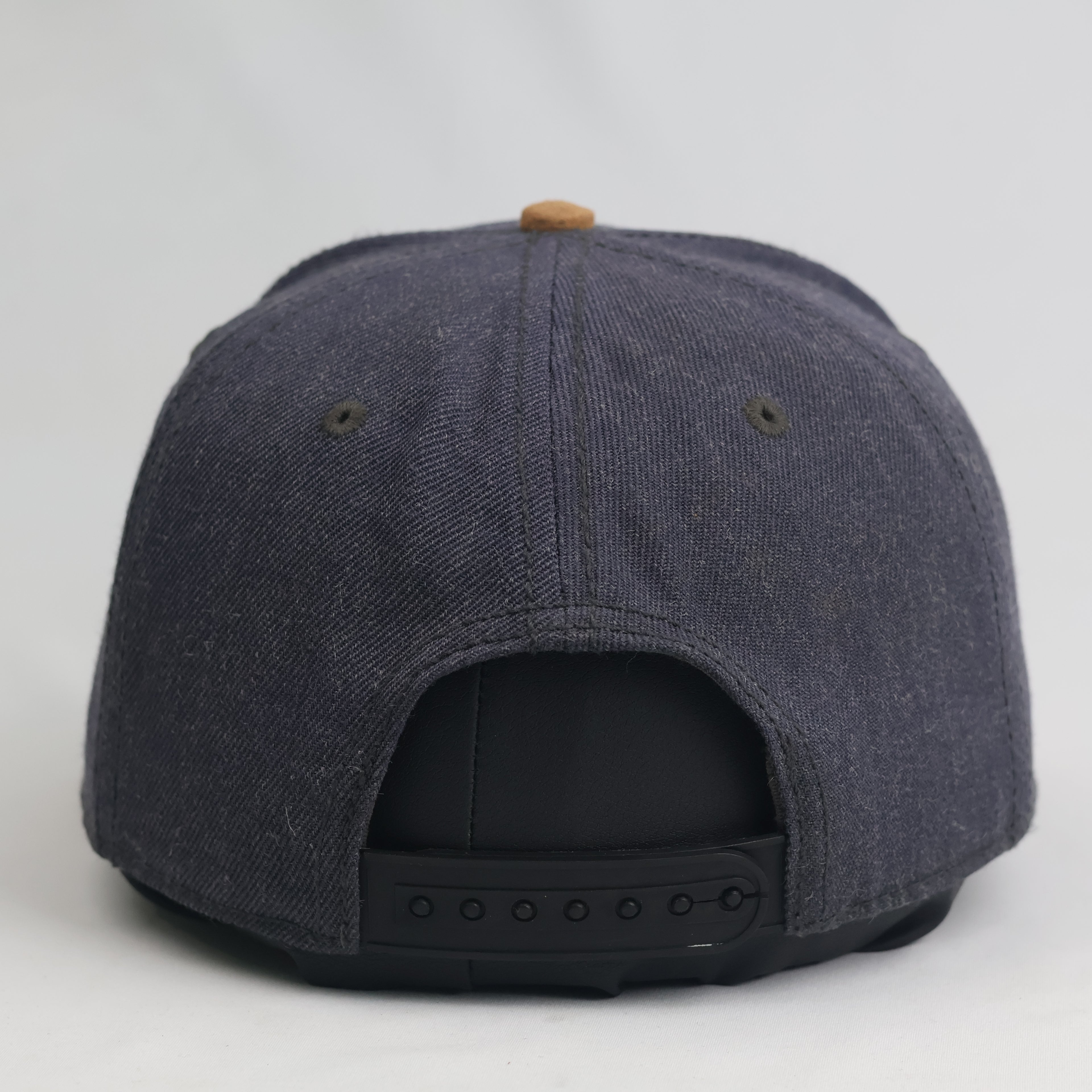 Thrifted H&M Scandi Design Patch Navy Snapback | Suede Visor Streetwear Cap
