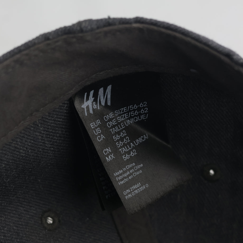 Thrifted H&M Scandi Design Patch Navy Snapback | Suede Visor Streetwear Cap