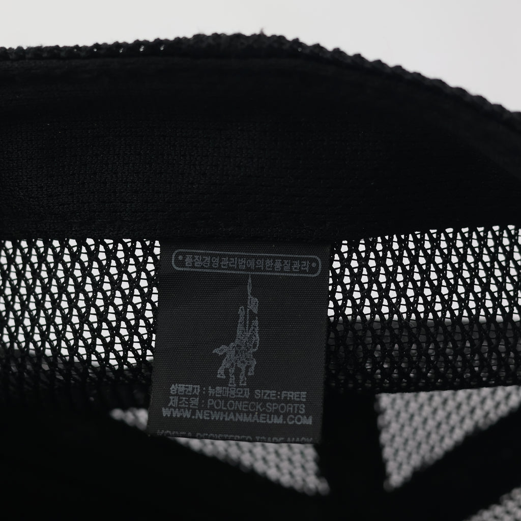 Vintage Poloneck Sports "Since 1955" Trucker Thrifted Cap - Black Technical Mesh