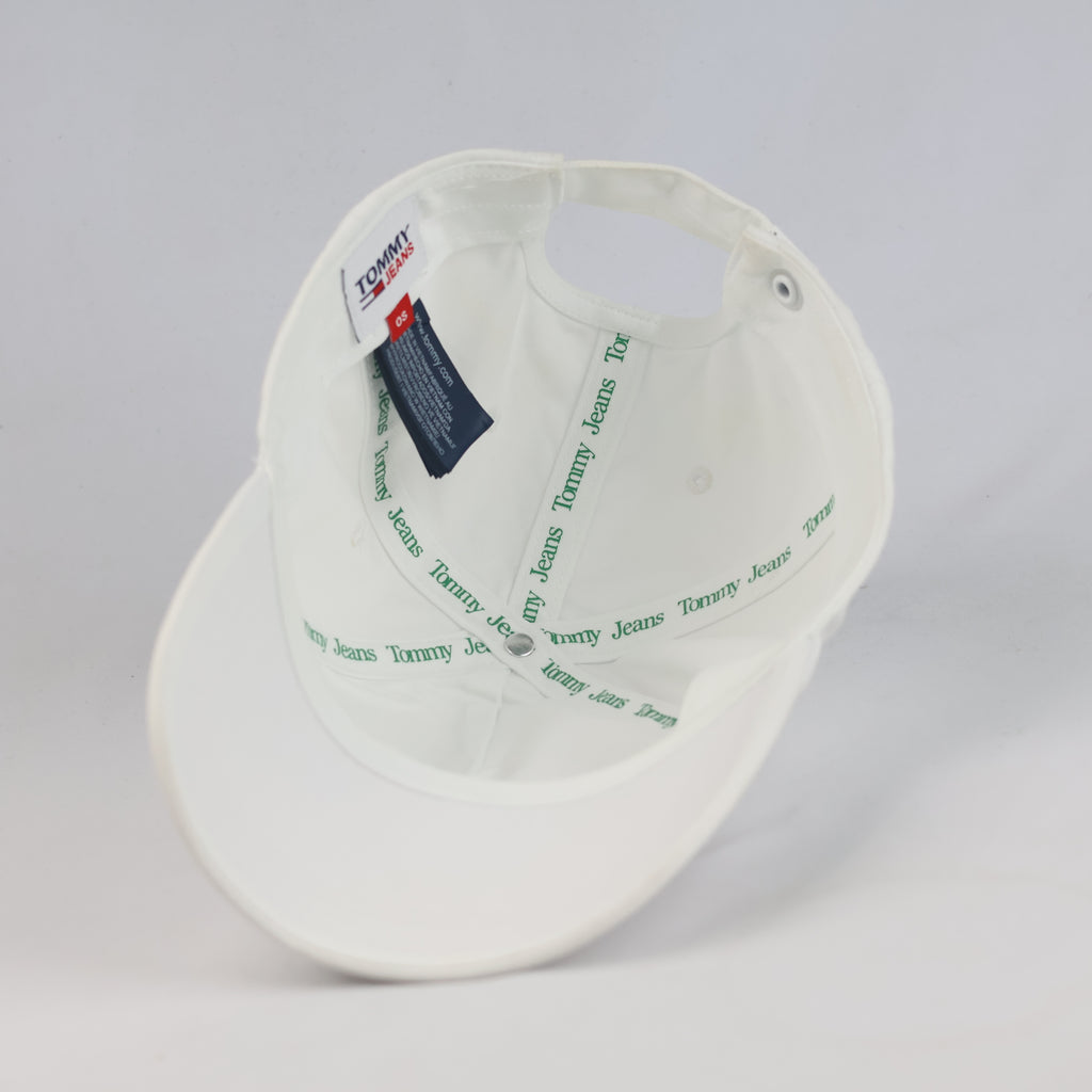 Thrifted Tommy Hilfiger White Minimalist Logo Dad Hat | 11025