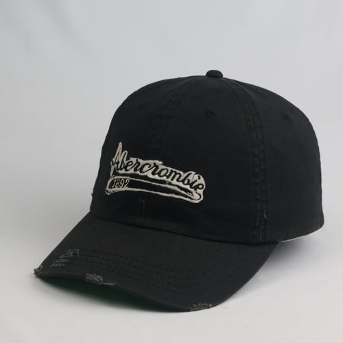 Thrifted Abercrombie Embroidered Black Dad Hat | Distressed Vintage Cap
