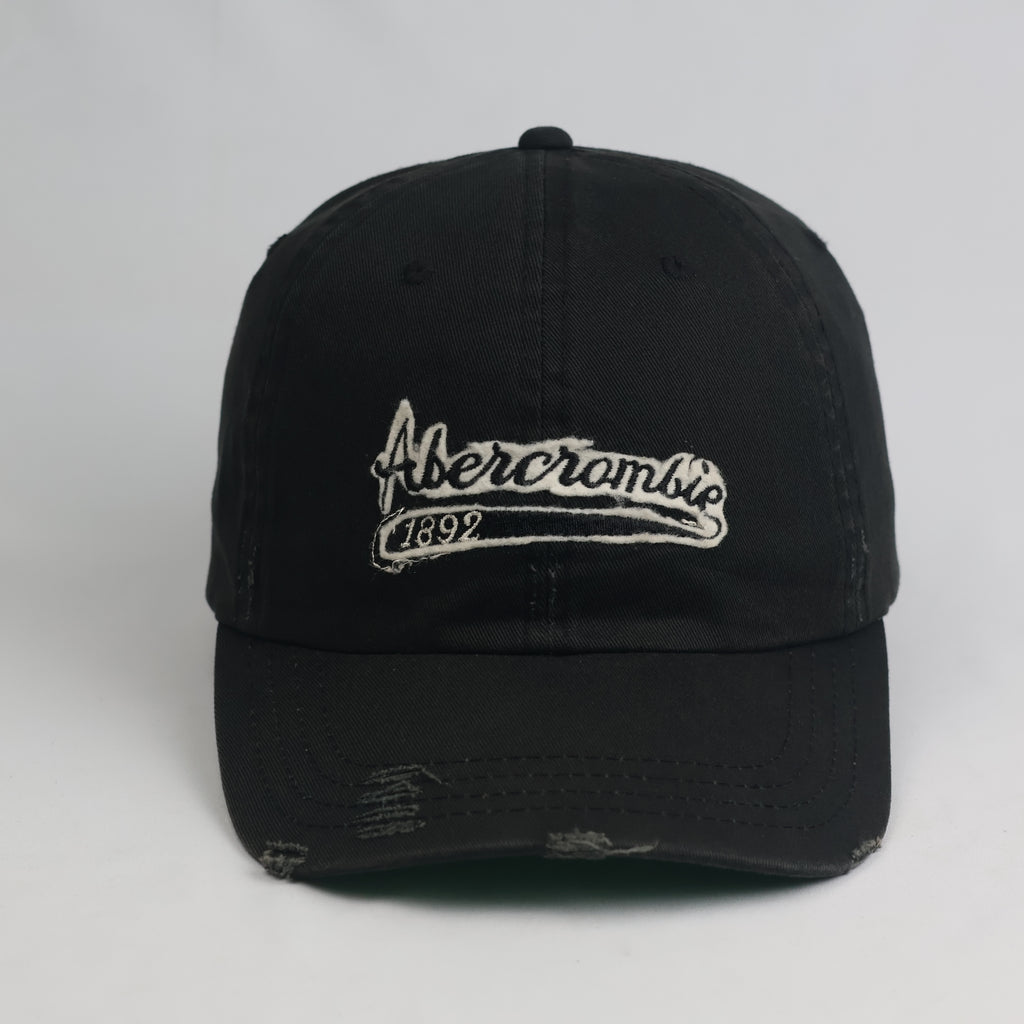 Thrifted Abercrombie Embroidered Black Dad Hat | Distressed Vintage Cap