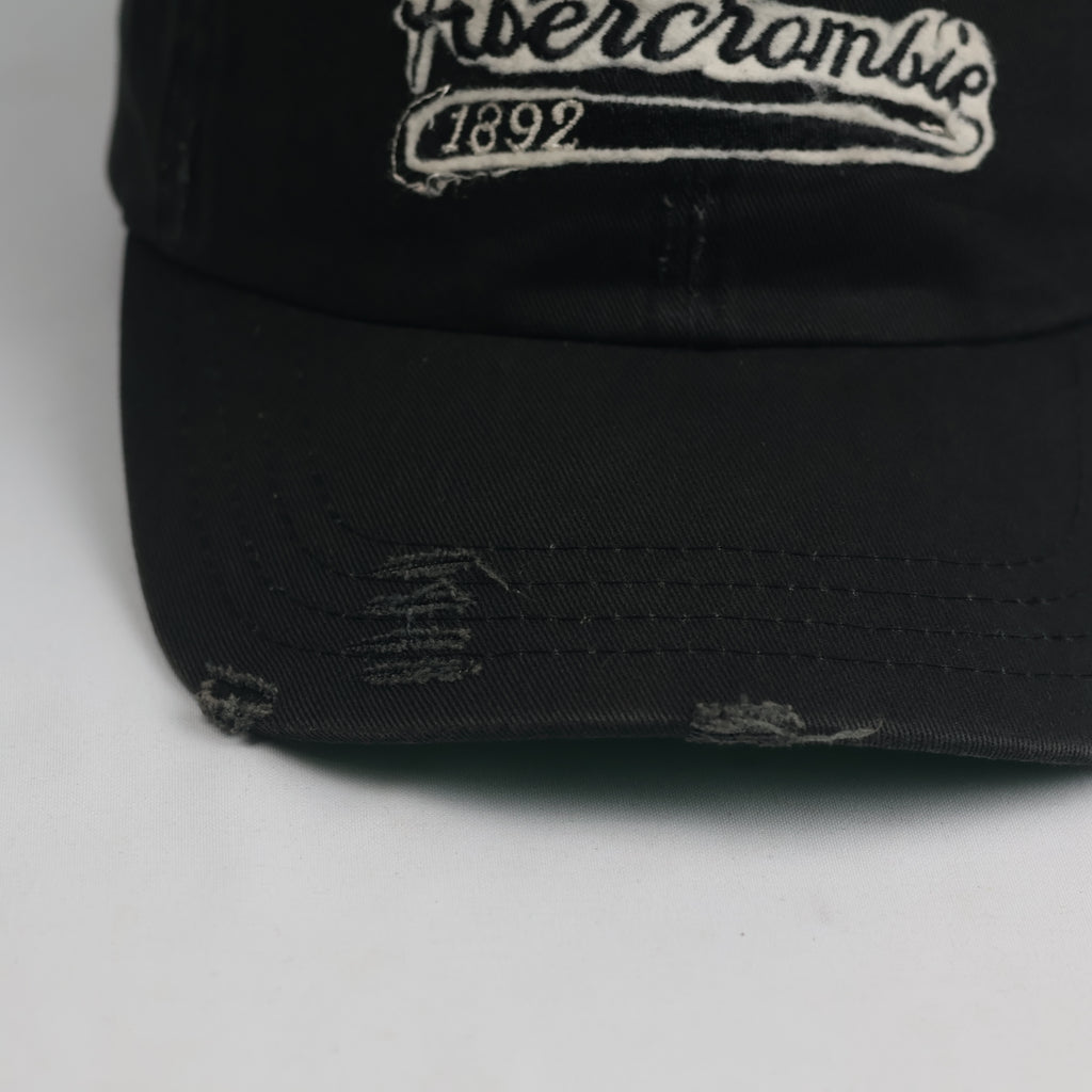 Thrifted Abercrombie Embroidered Black Dad Hat | Distressed Vintage Cap