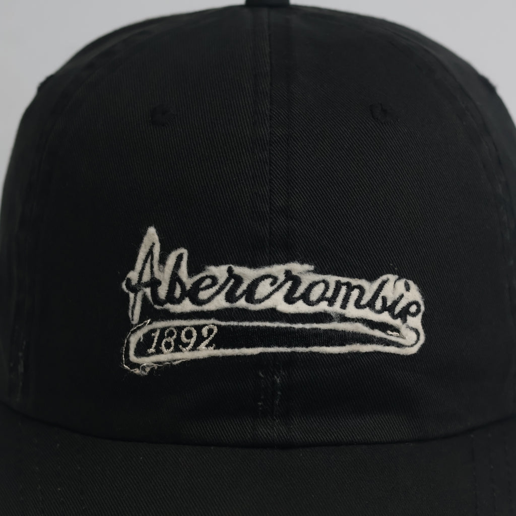 Thrifted Abercrombie Embroidered Black Dad Hat | Distressed Vintage Cap