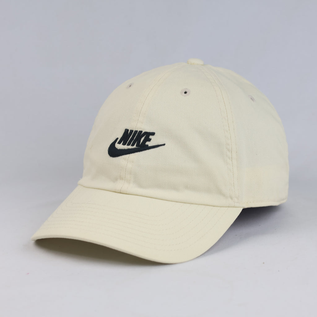 Thrifted Nike Classic Swoosh Off-White Adjustable Strapback Cap | 11035