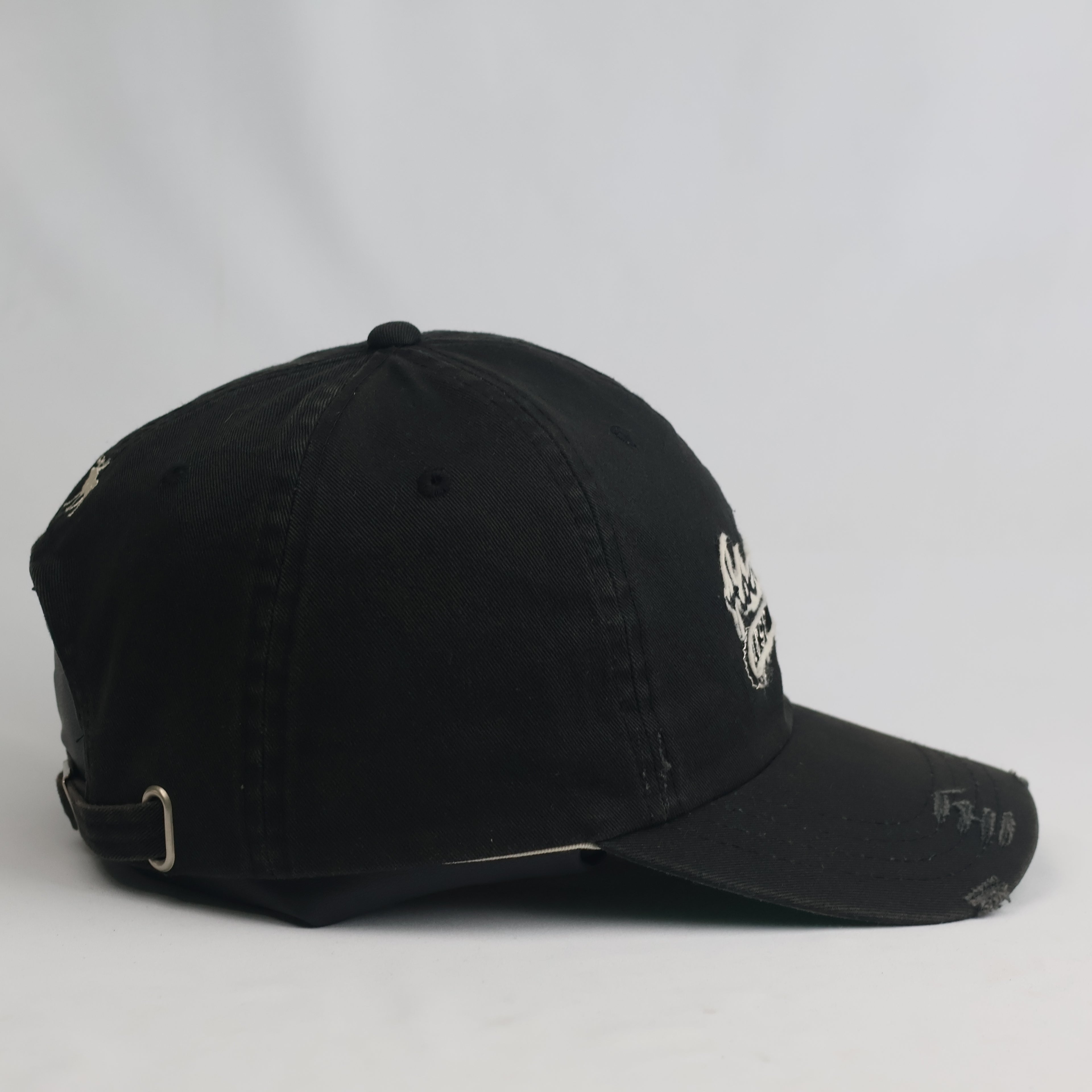 Thrifted Abercrombie Embroidered Black Dad Hat | Distressed Vintage Cap