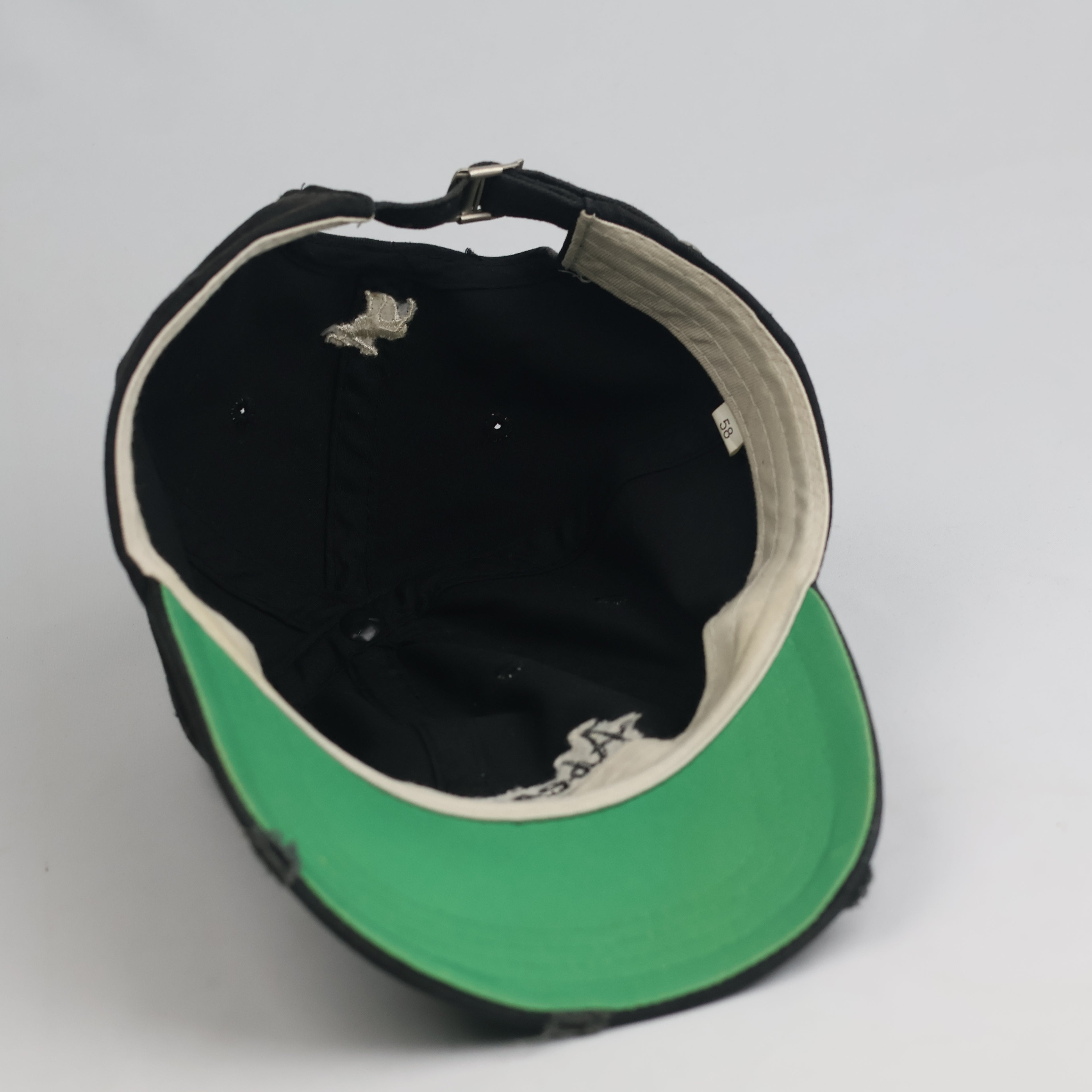Thrifted Abercrombie Embroidered Black Dad Hat | Distressed Vintage Cap