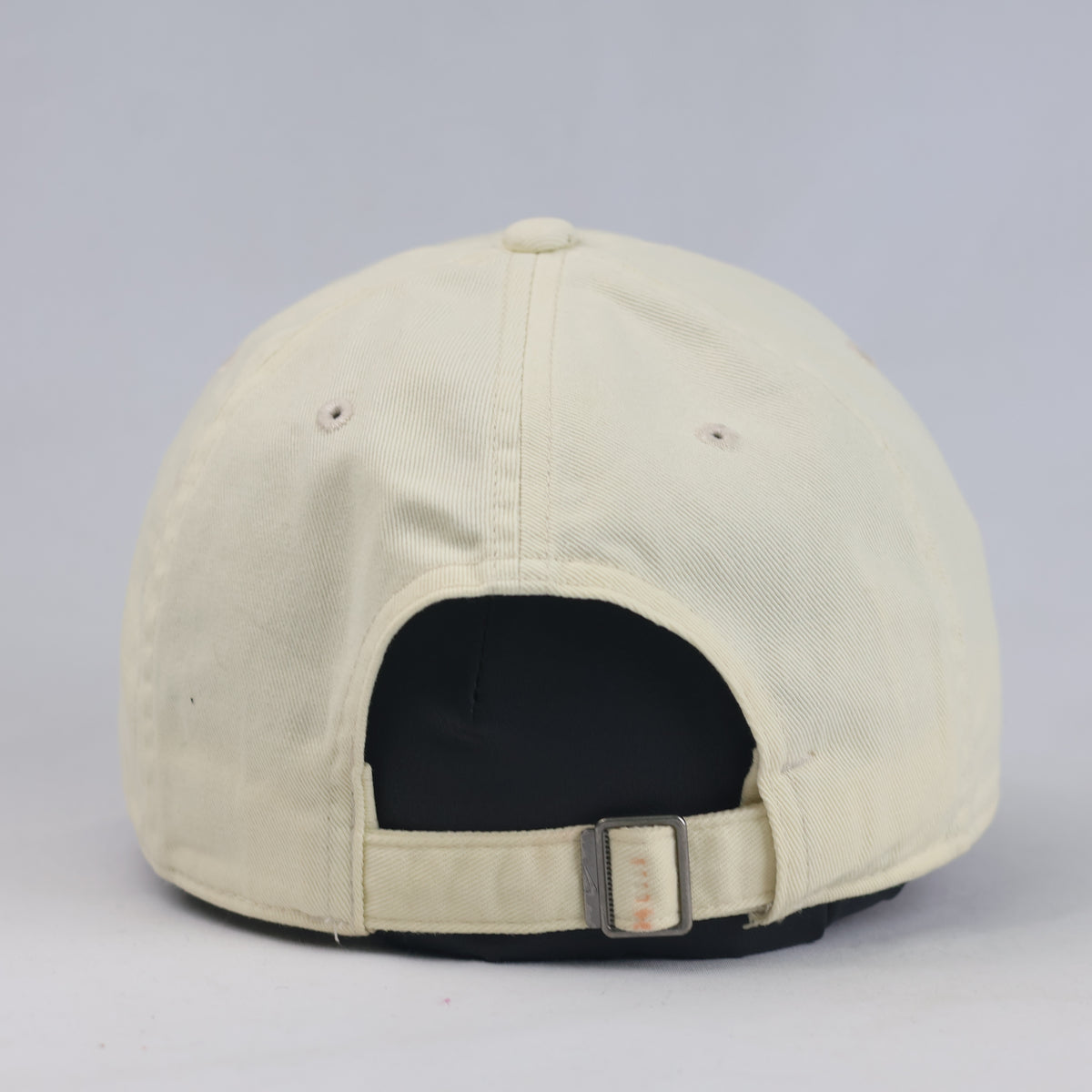 Thrifted Nike Classic Swoosh Off-White Adjustable Strapback Cap | 11035