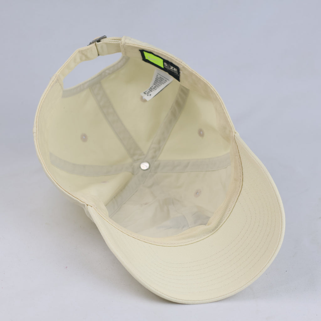 Thrifted Nike Classic Swoosh Off-White Adjustable Strapback Cap | 11035