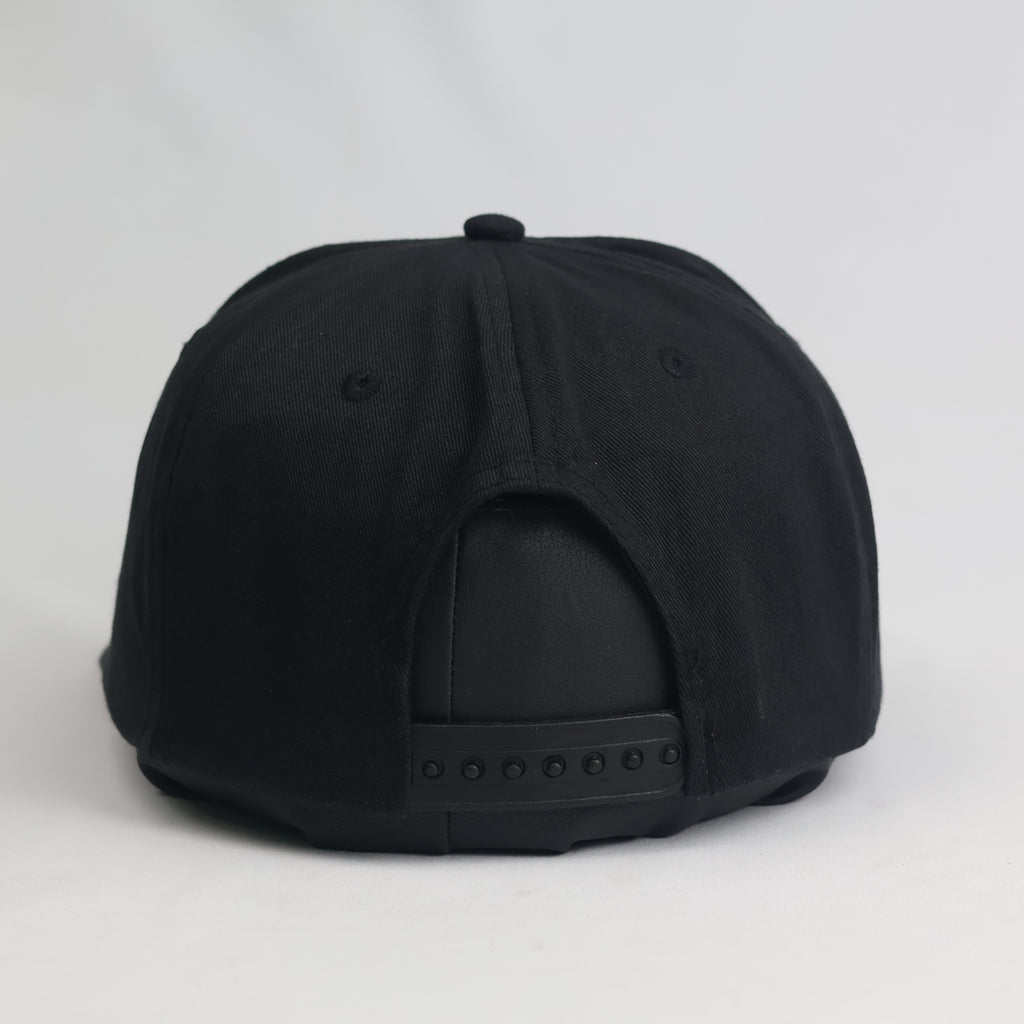 Thrifted "HEY!" Statement Black Snapback Cap | Streetwear Flat Brim Hat