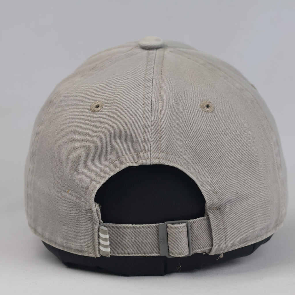 Thrifted Adidas Classic Trefoil Light Grey Adjustable Strapback Cap | 11036