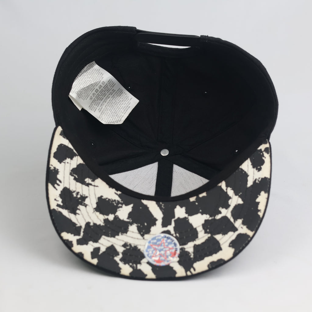 Thrifted "HEY!" Statement Black Snapback Cap | Streetwear Flat Brim Hat