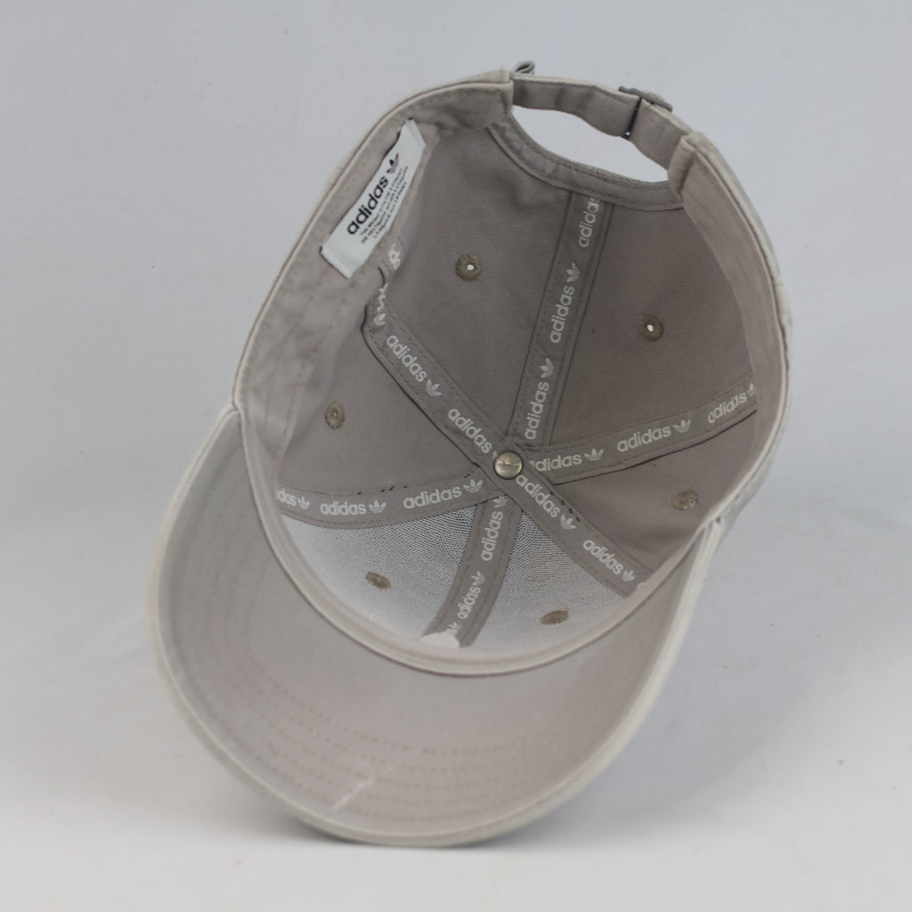 Thrifted Adidas Classic Trefoil Light Grey Adjustable Strapback Cap | 11036