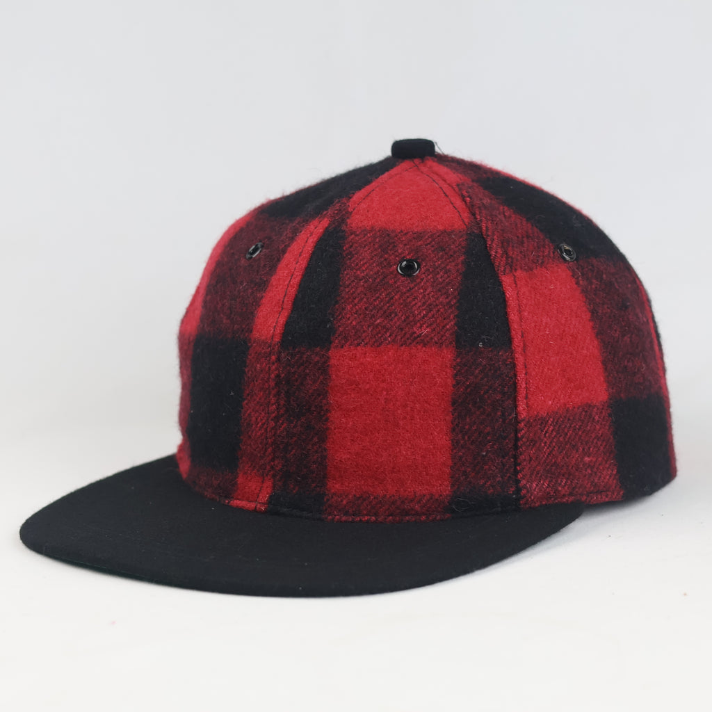 Thrifted Lumberjack Checkered Flat Brim Baseball Hat | 11028