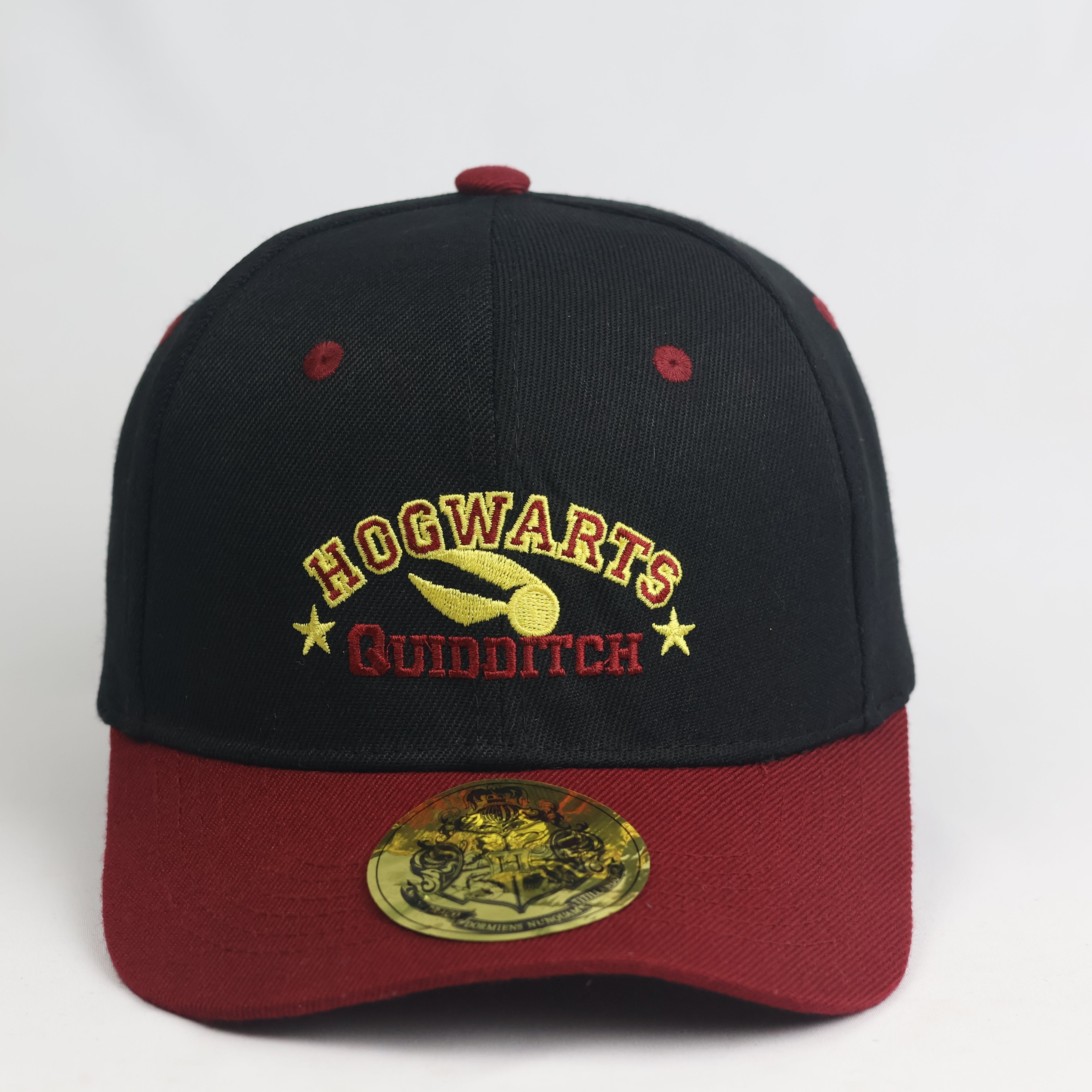 Thrifted Harry Potter Hogwarts Quidditch Black & Maroon Embroidered Strapback Hat