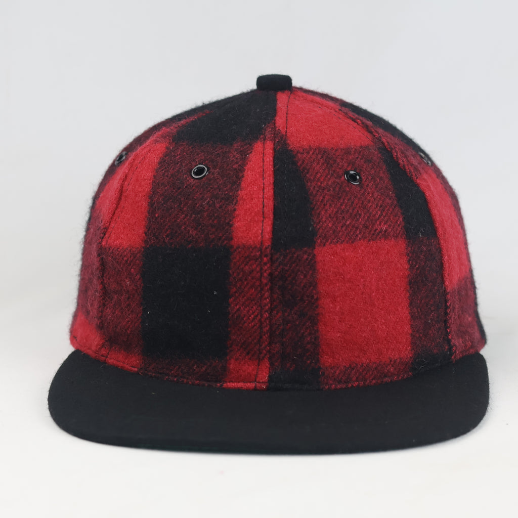 Thrifted Lumberjack Checkered Flat Brim Baseball Hat | 11028