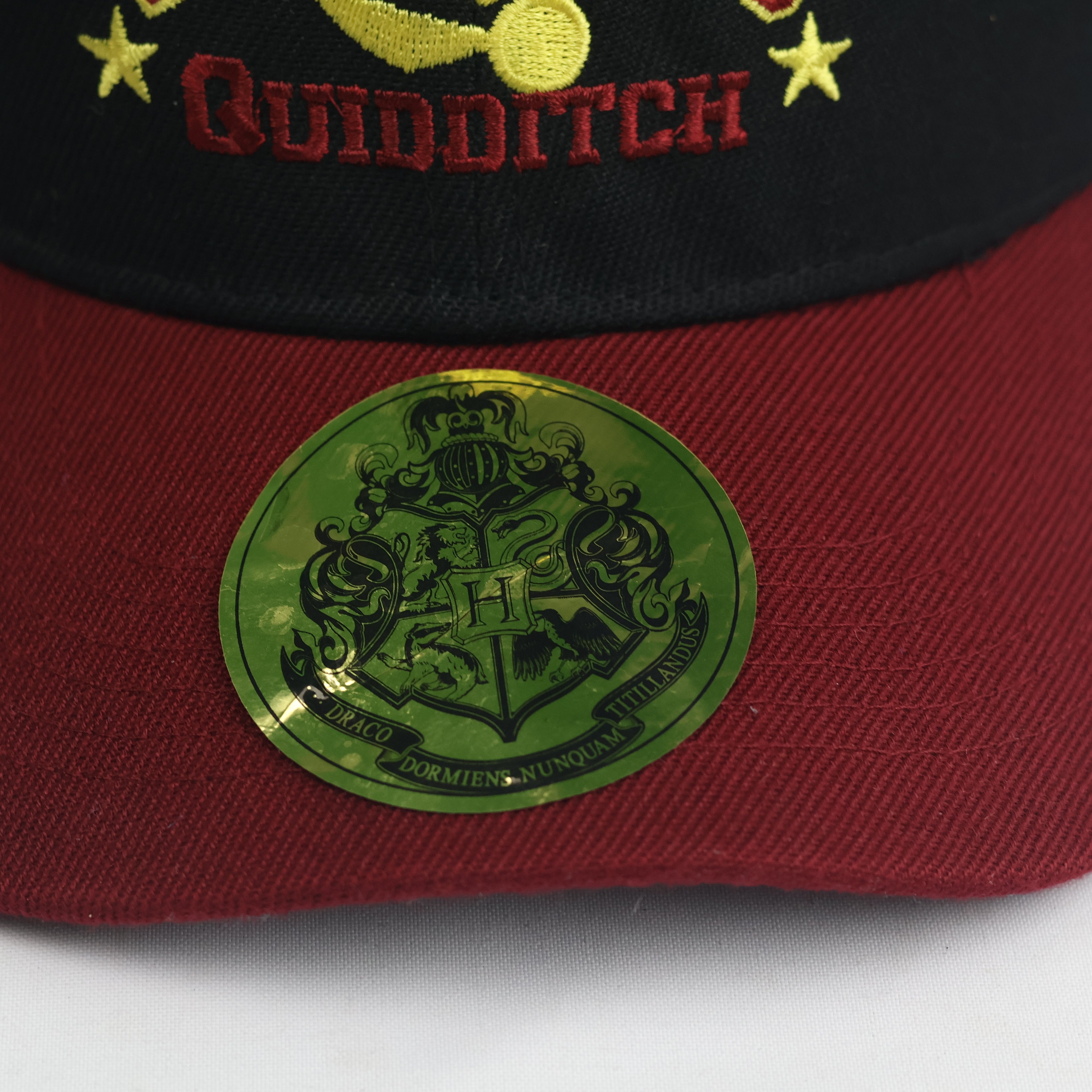 Thrifted Harry Potter Hogwarts Quidditch Black & Maroon Embroidered Strapback Hat