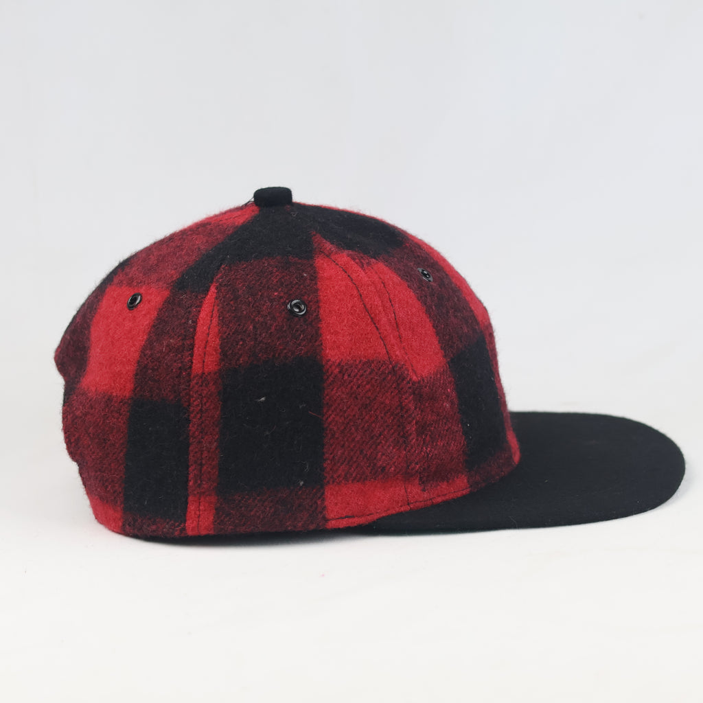 Thrifted Lumberjack Checkered Flat Brim Baseball Hat | 11028