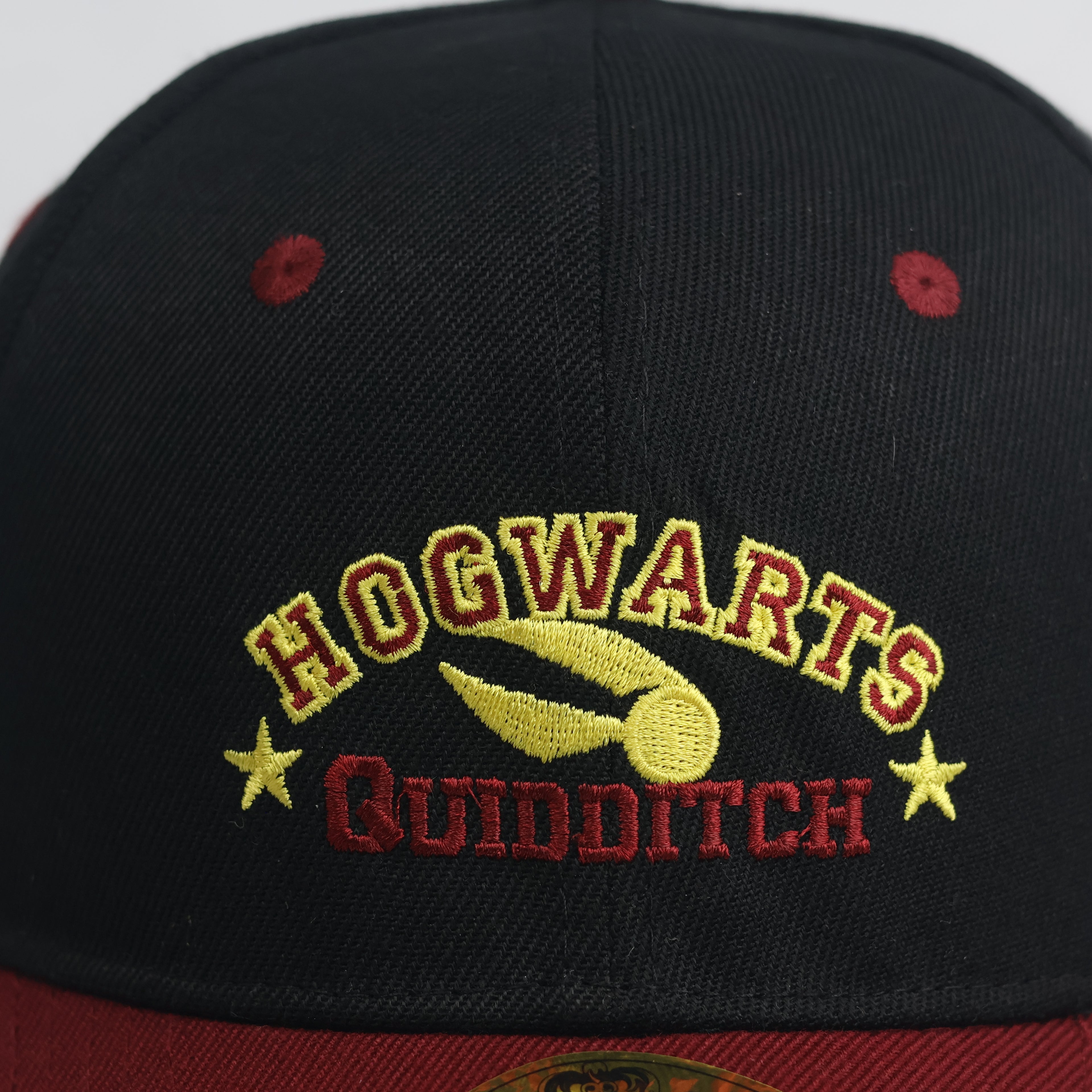 Thrifted Harry Potter Hogwarts Quidditch Black & Maroon Embroidered Strapback Hat