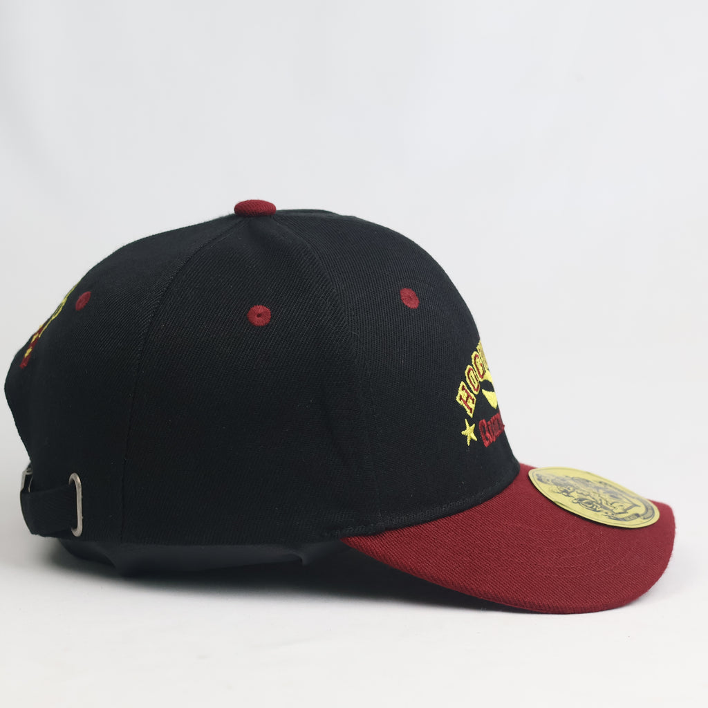 Thrifted Harry Potter Hogwarts Quidditch Black & Maroon Embroidered Strapback Hat