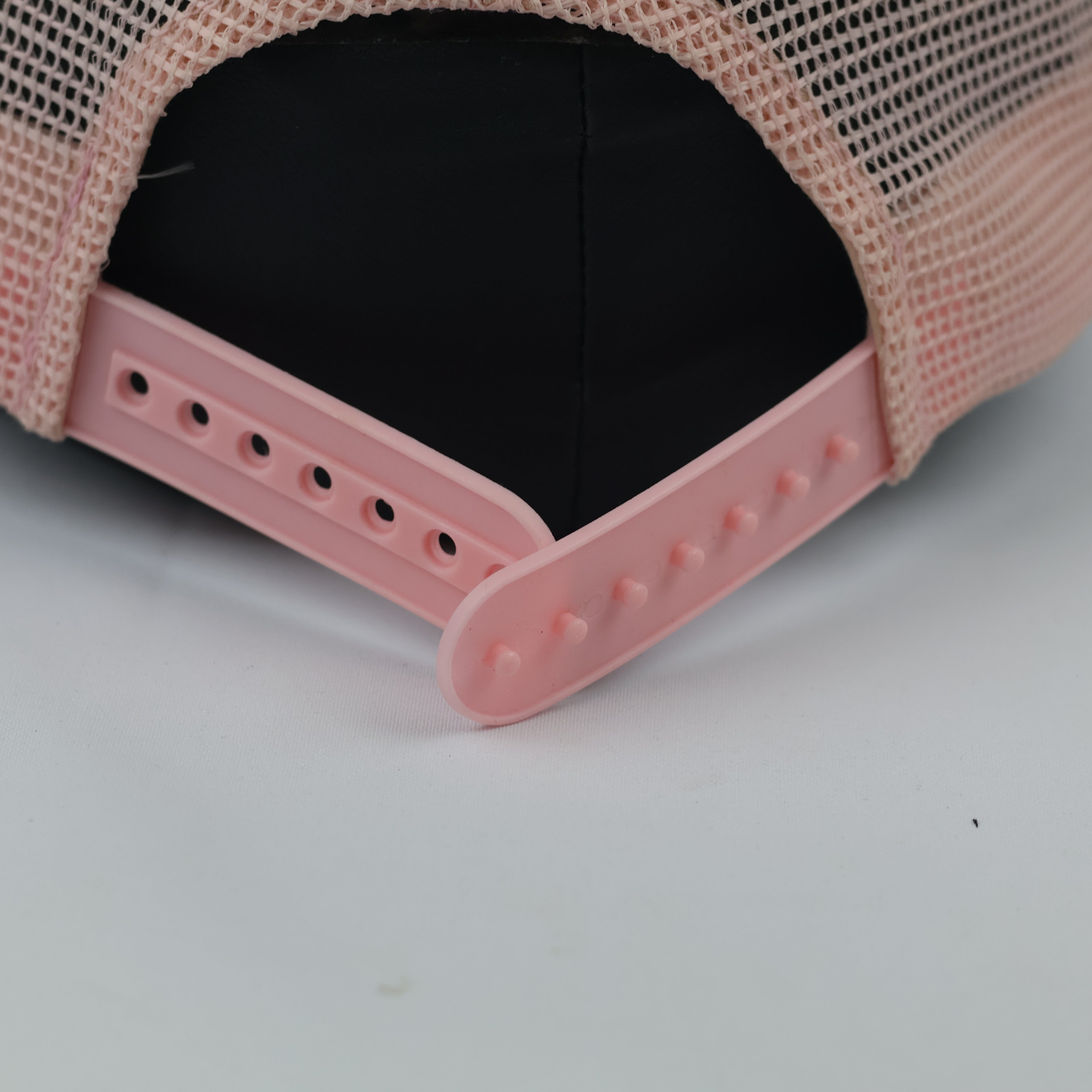 Distressed Sequin Graphic Trucker Hat - Pink & Tan Mesh Snapback