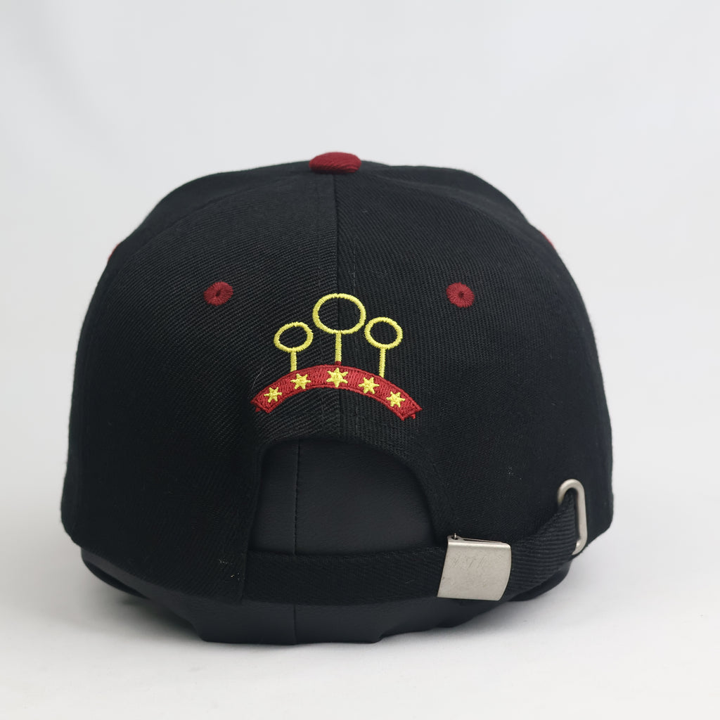 Thrifted Harry Potter Hogwarts Quidditch Black & Maroon Embroidered Strapback Hat