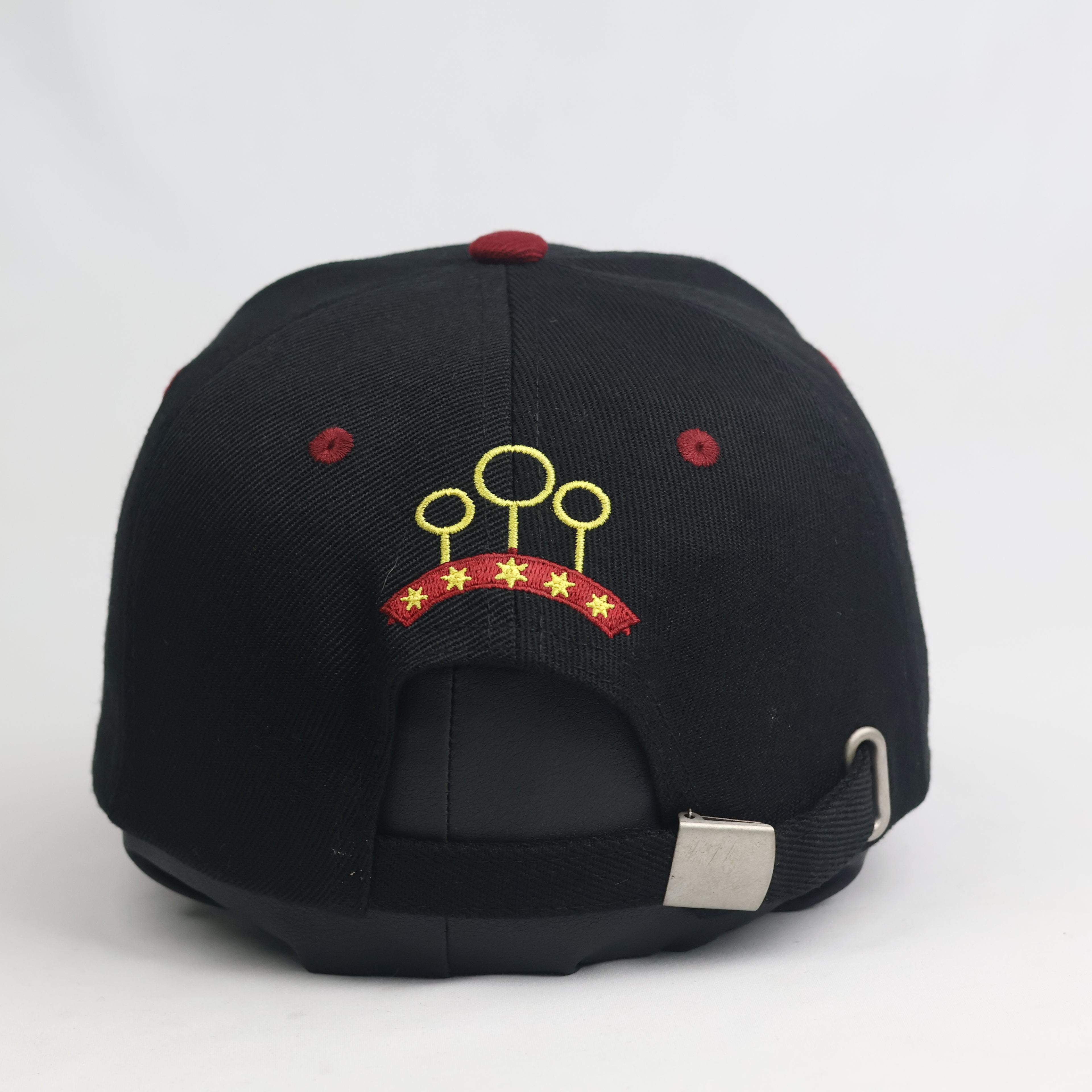 Thrifted Harry Potter Hogwarts Quidditch Black & Maroon Embroidered Strapback Hat