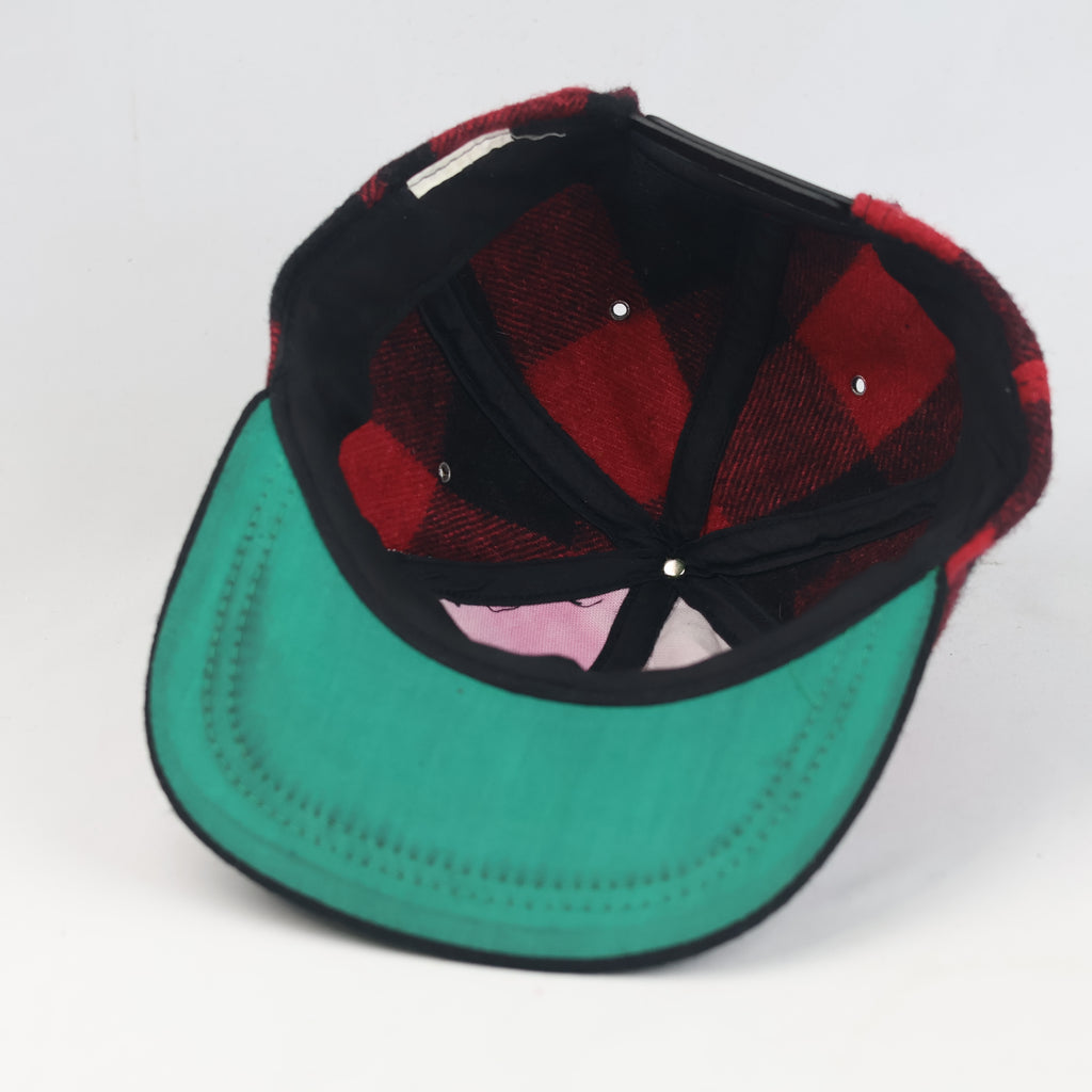 Thrifted Lumberjack Checkered Flat Brim Baseball Hat | 11028