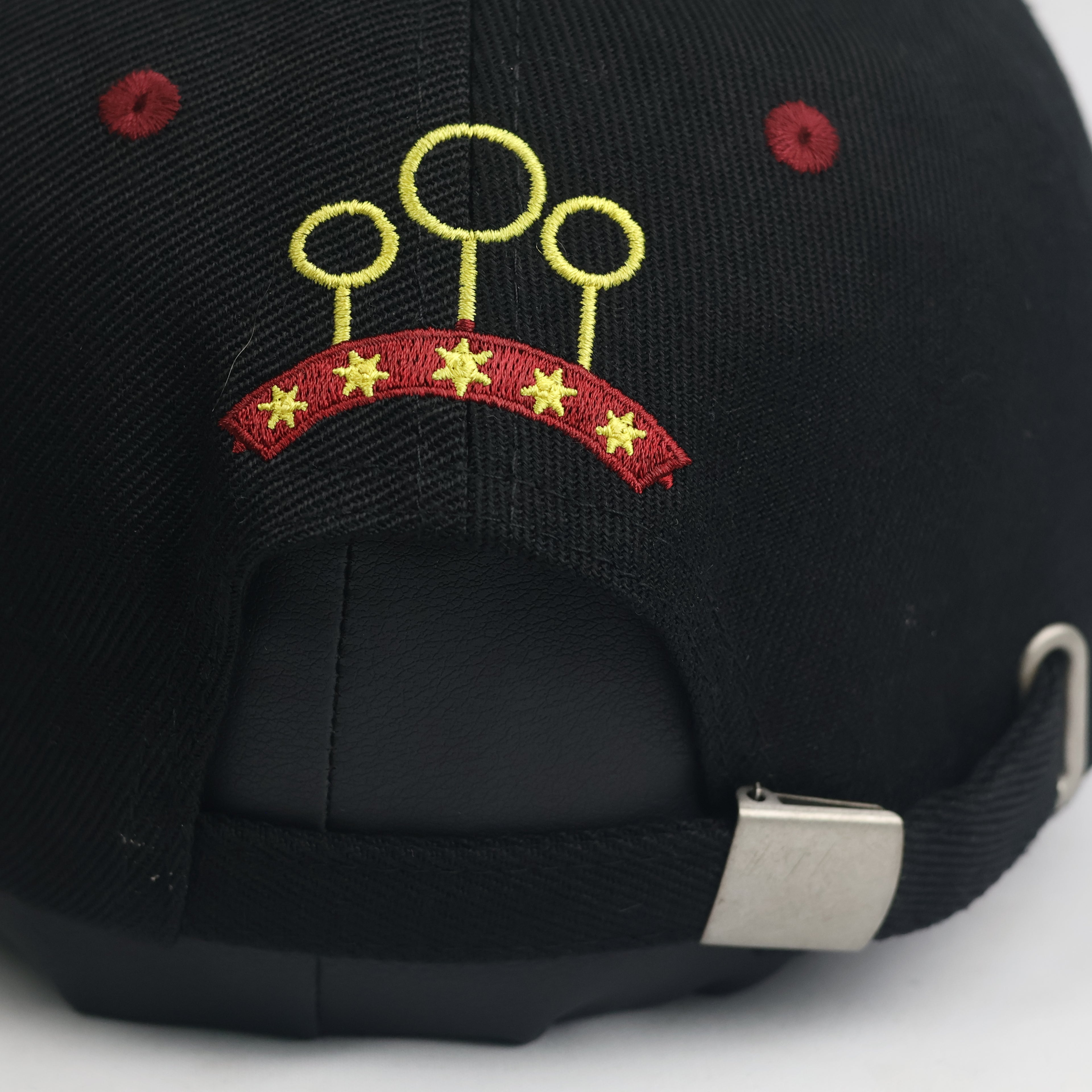 Thrifted Harry Potter Hogwarts Quidditch Black & Maroon Embroidered Strapback Hat
