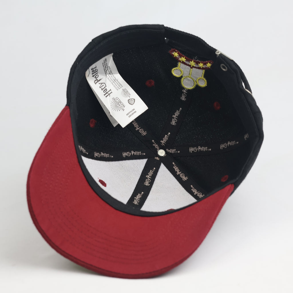 Thrifted Harry Potter Hogwarts Quidditch Black & Maroon Embroidered Strapback Hat