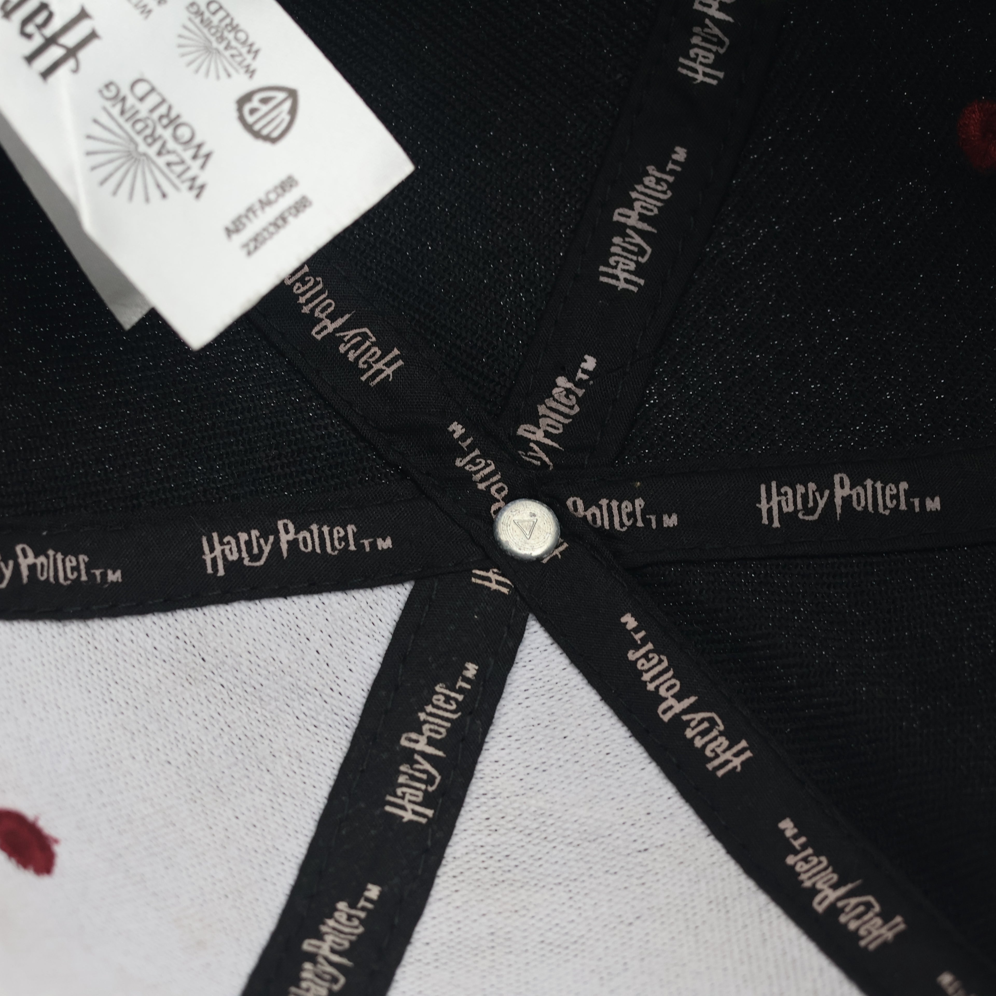 Thrifted Harry Potter Hogwarts Quidditch Black & Maroon Embroidered Strapback Hat