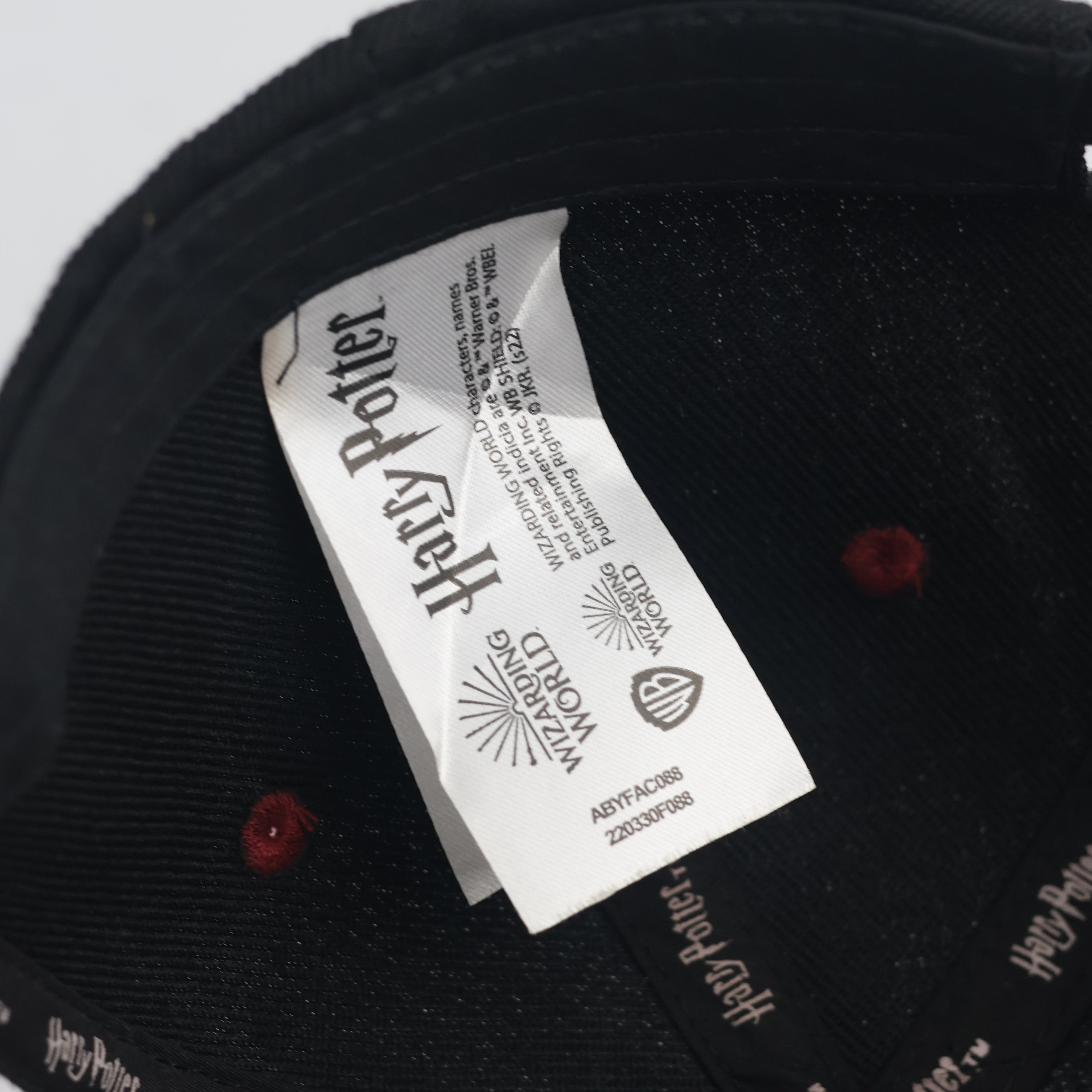 Thrifted Harry Potter Hogwarts Quidditch Black & Maroon Embroidered Strapback Hat