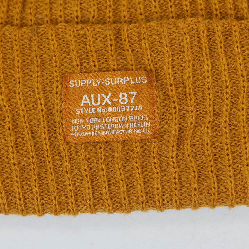 Cotton On Mustard Yellow Ribbed Thrifted Beanie – Supply Surplus Patch Winter Hat