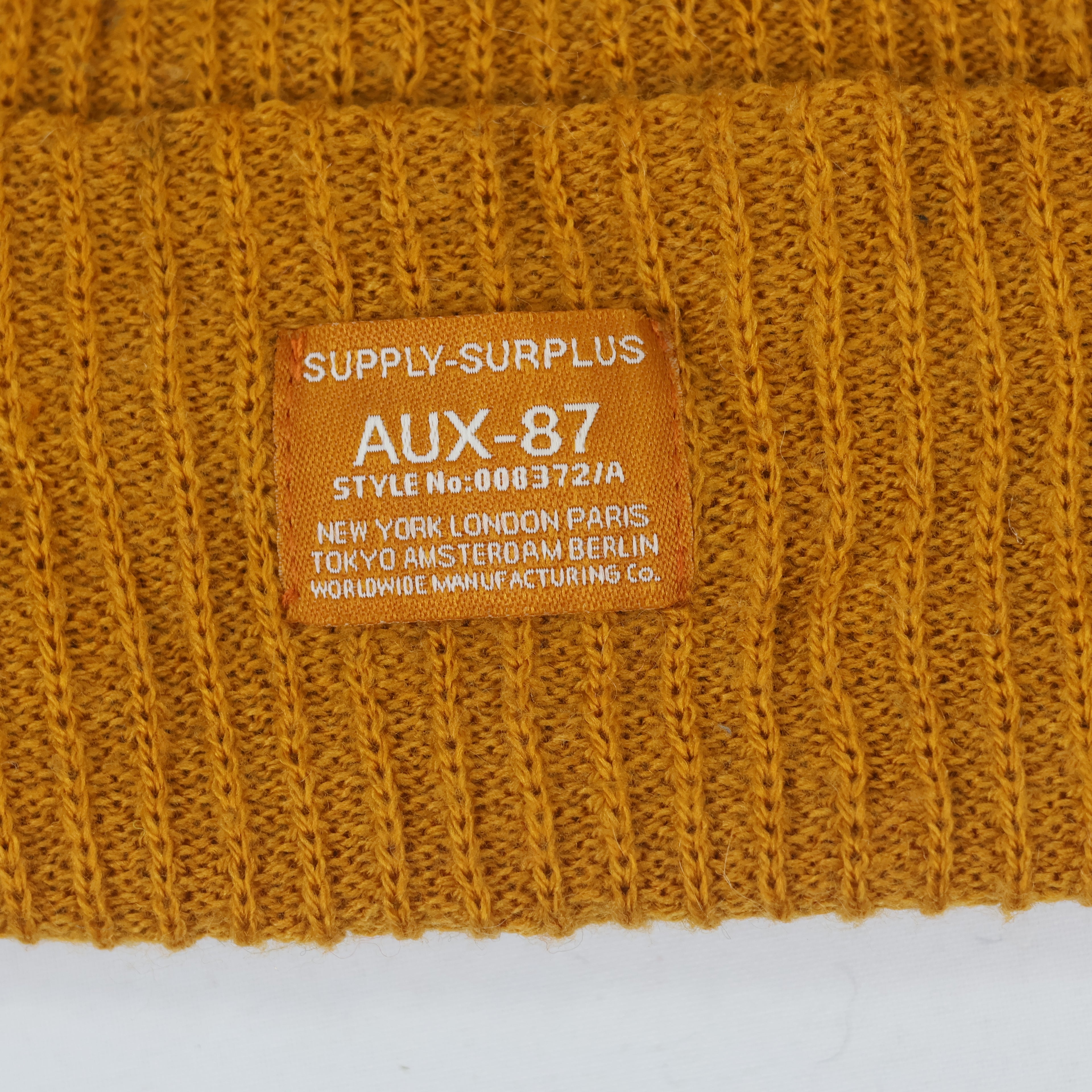 Cotton On Mustard Yellow Ribbed Thrifted Beanie – Supply Surplus Patch Winter Hat