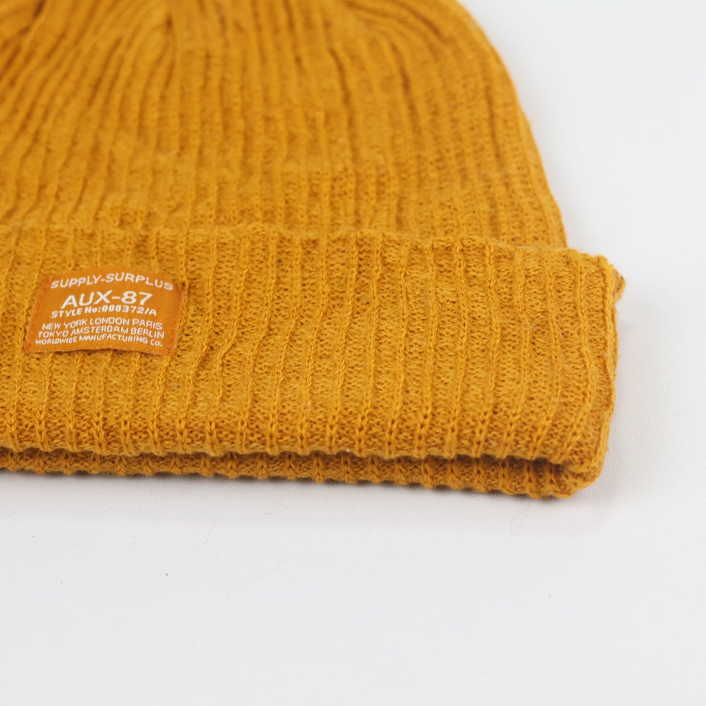 Cotton On Mustard Yellow Ribbed Thrifted Beanie – Supply Surplus Patch Winter Hat