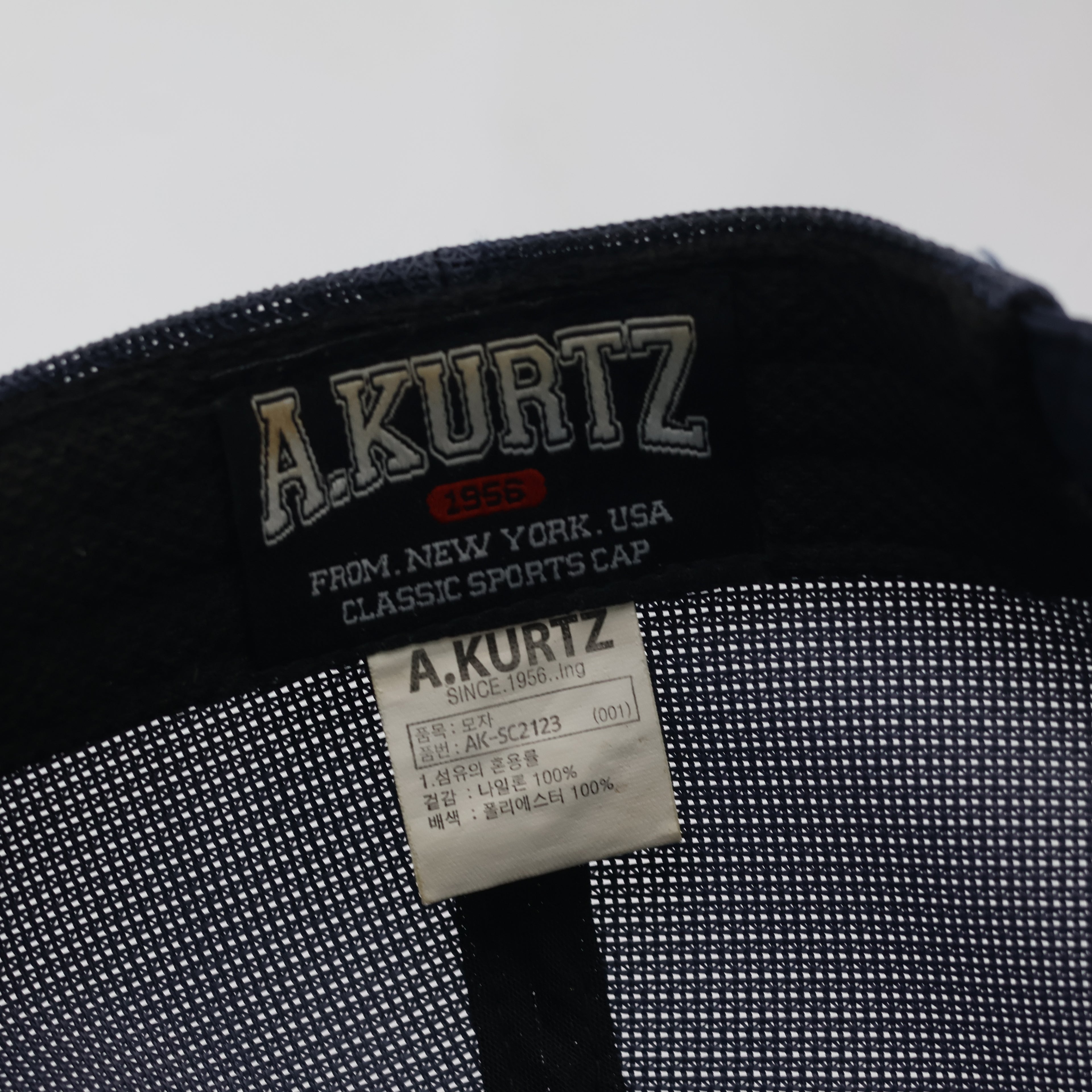 A. Kurtz "Classic 1956" Baseball Hat - Navy Micro-Mesh - Urban Thrifted Streetwear