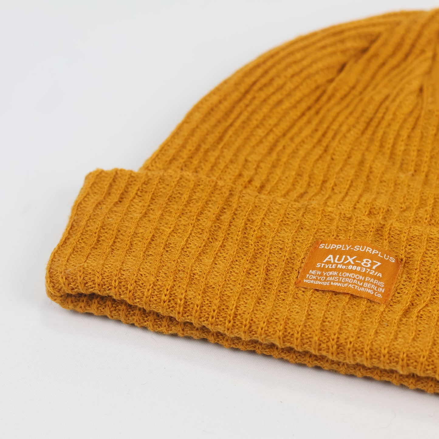 Cotton On Mustard Yellow Ribbed Thrifted Beanie – Supply Surplus Patch Winter Hat
