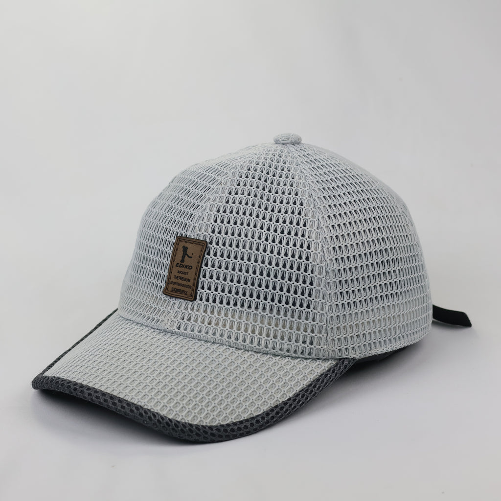 Technical Full Mesh Baseball Cap - Breathable Summer Sports Hat - Grey