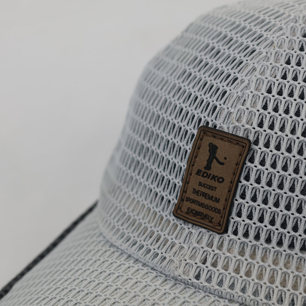 Technical Full Mesh Baseball Cap - Breathable Summer Sports Hat - Grey